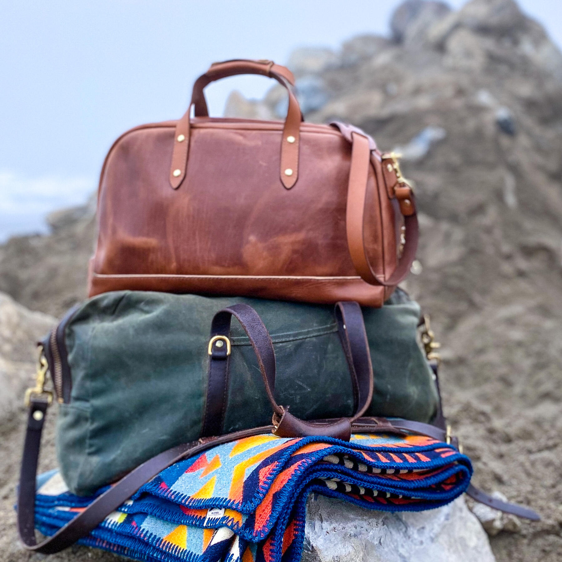 gustin the overnighter - horween cavalier whiskey