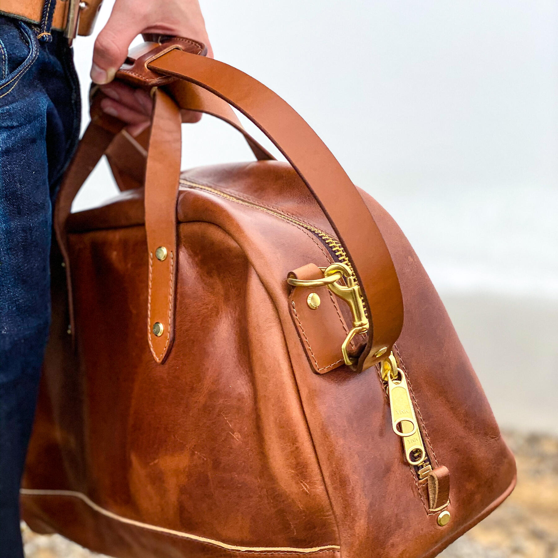 gustin the overnighter - horween cavalier whiskey