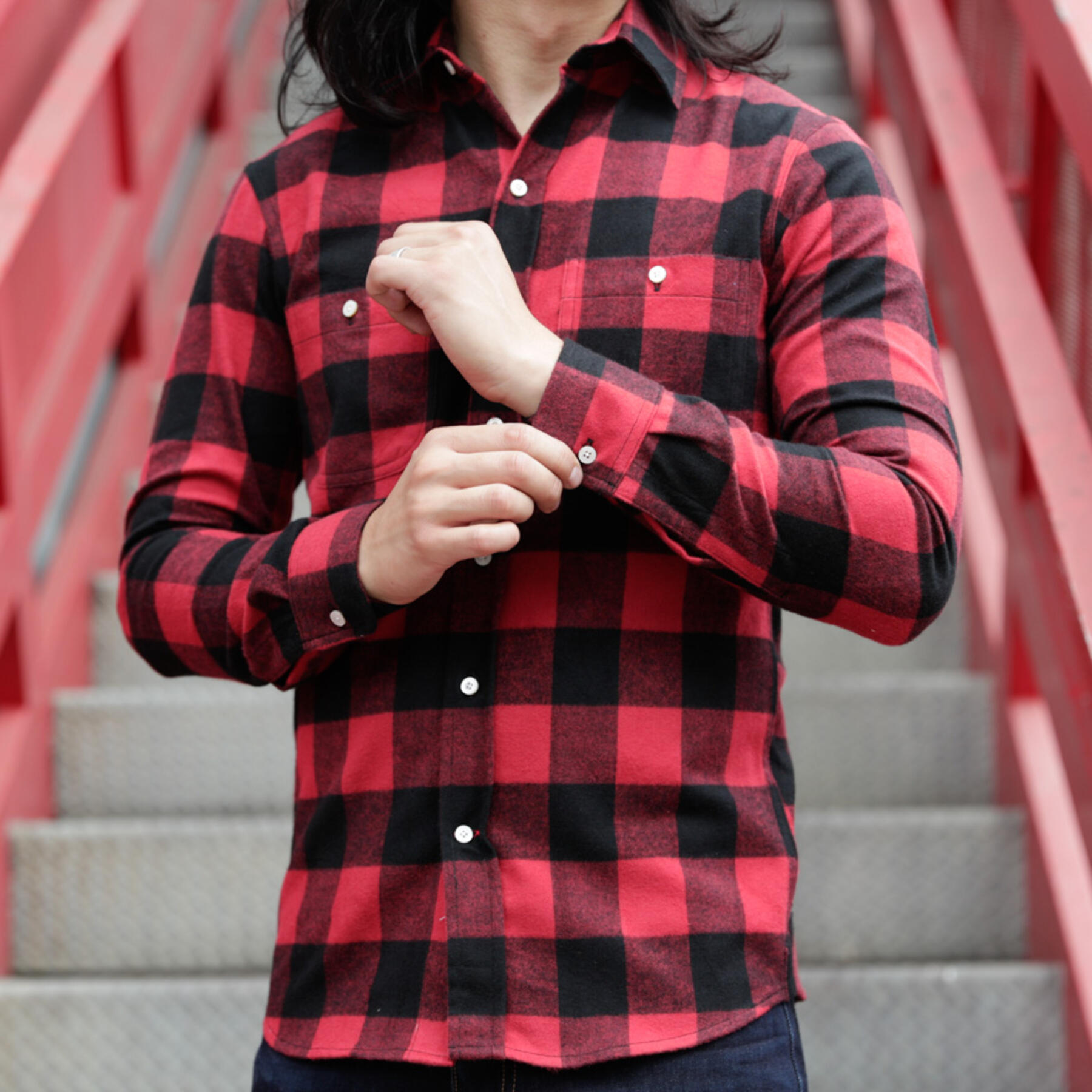 gustin #777 super heavy buffalo flannel - red