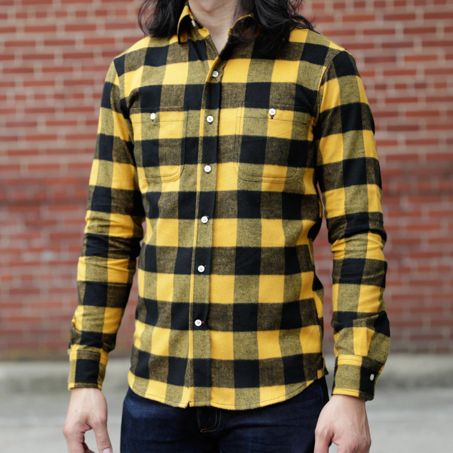 gustin #776 super heavy buffalo flannel - school bus yellow