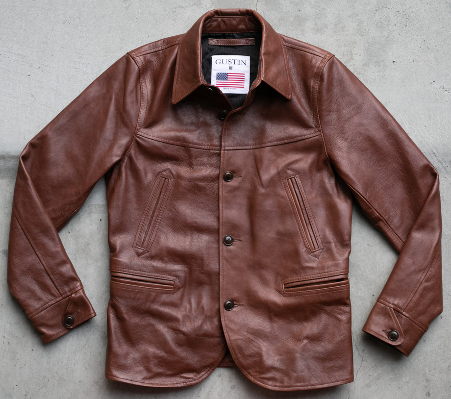 The L4 - Horween Horsehide Bourbon | Gustin Leather Jackets
