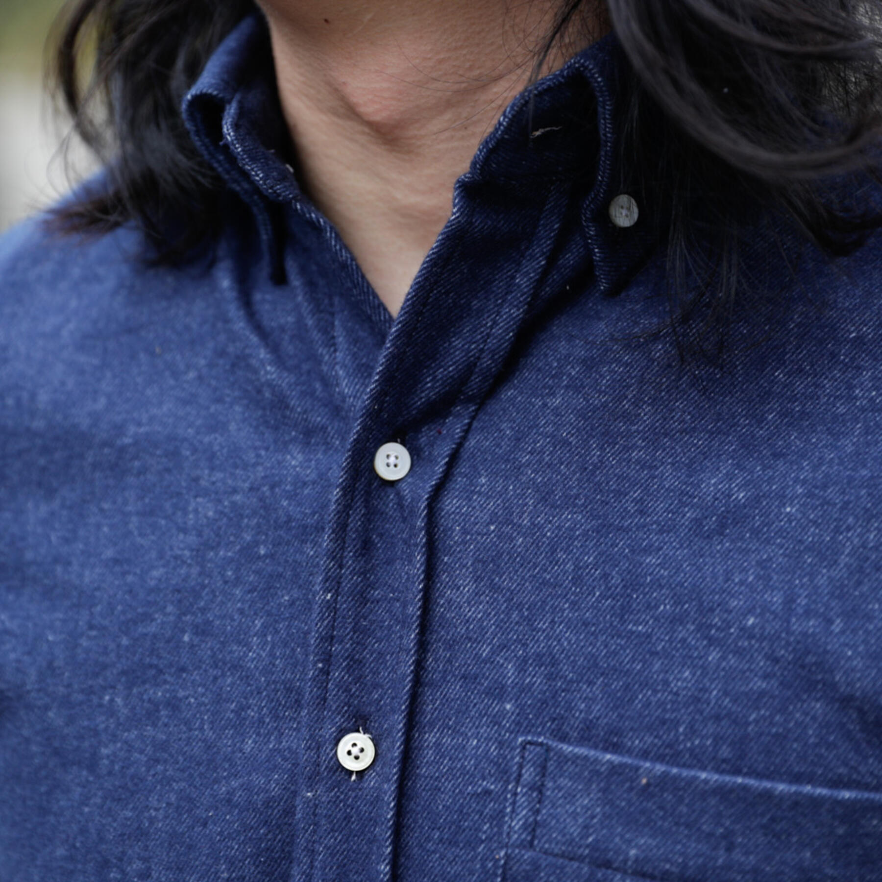 gustin #781 heather brushed twill - deep blue