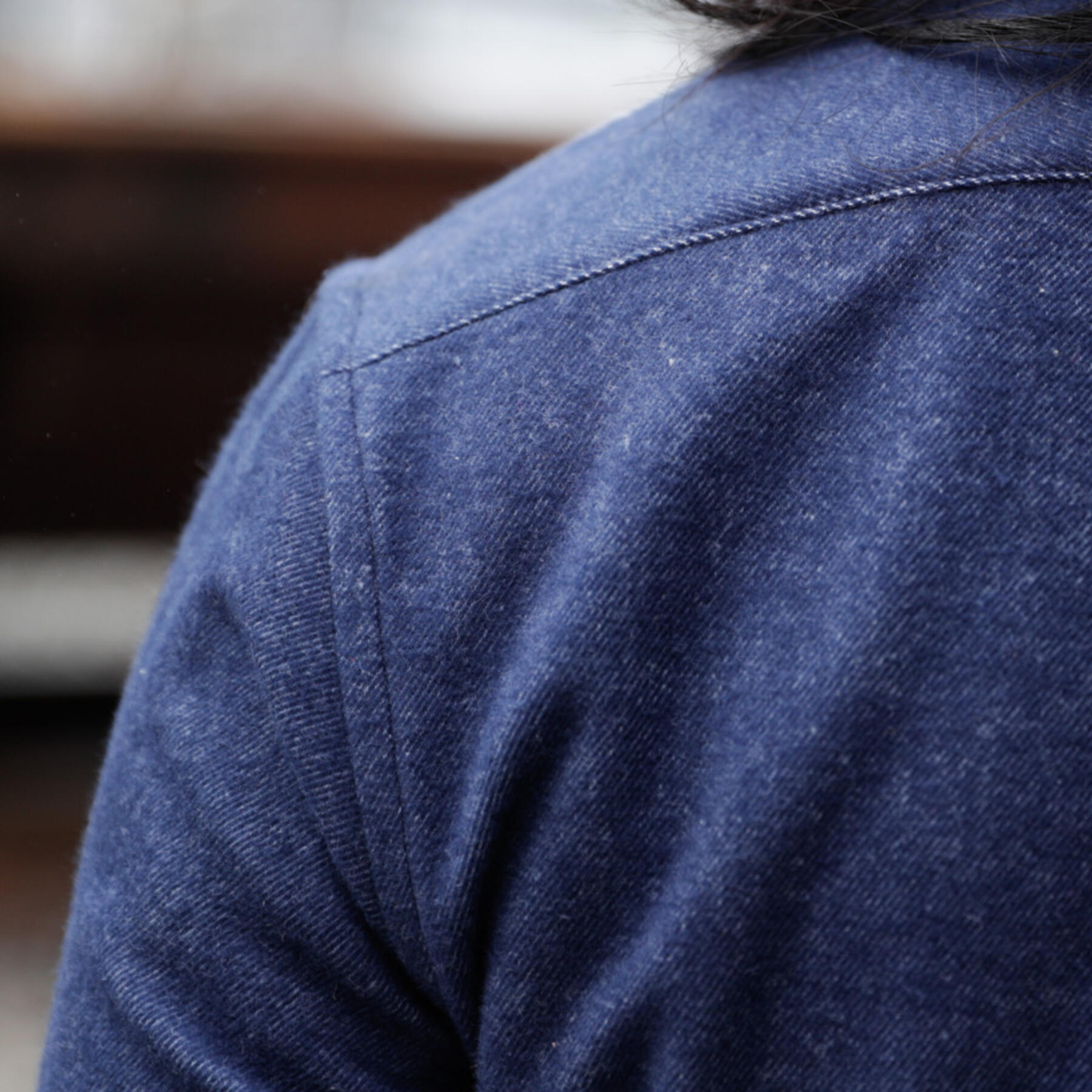 gustin #781 heather brushed twill - deep blue