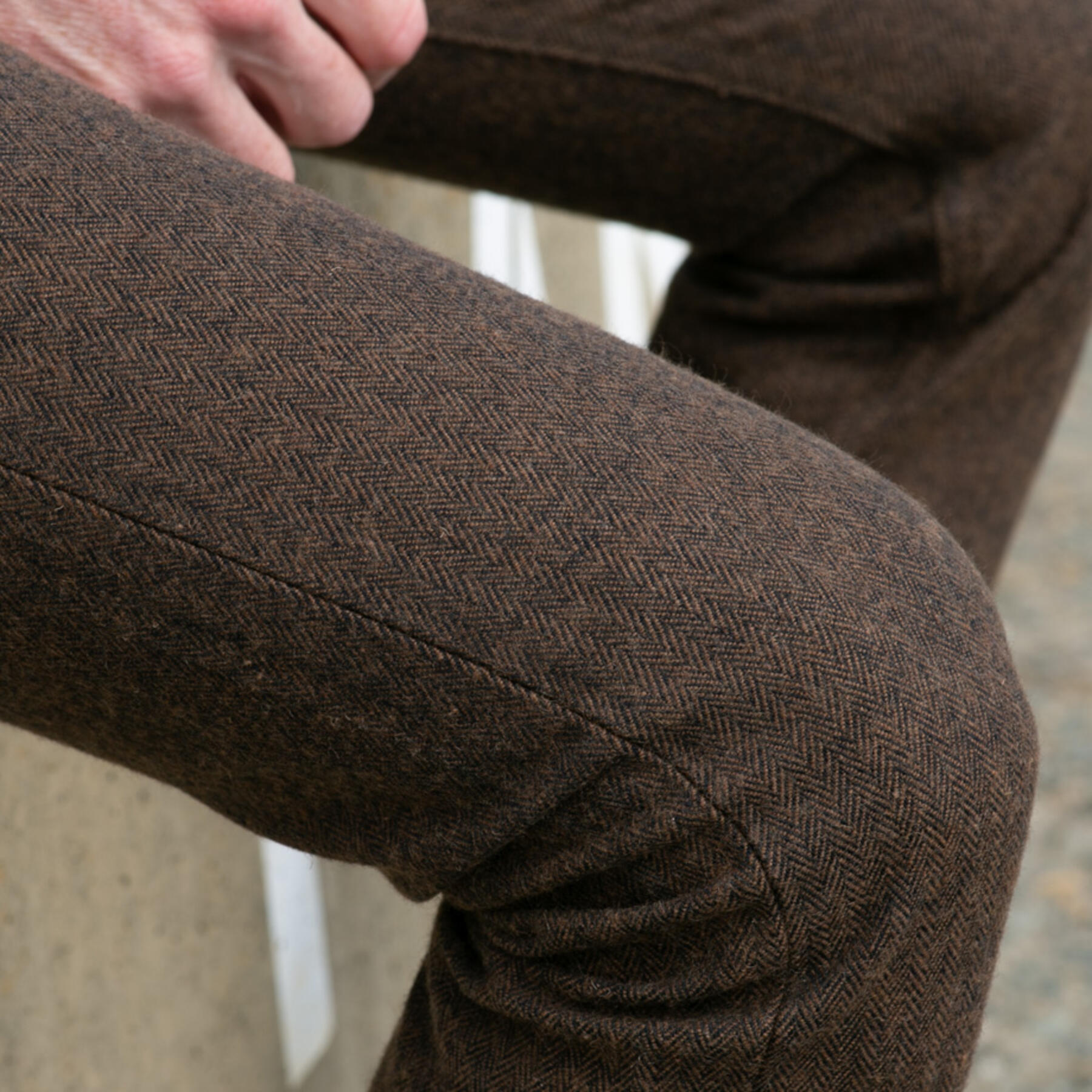 gustin #48 wool herringbone 5 pocket - brown x black