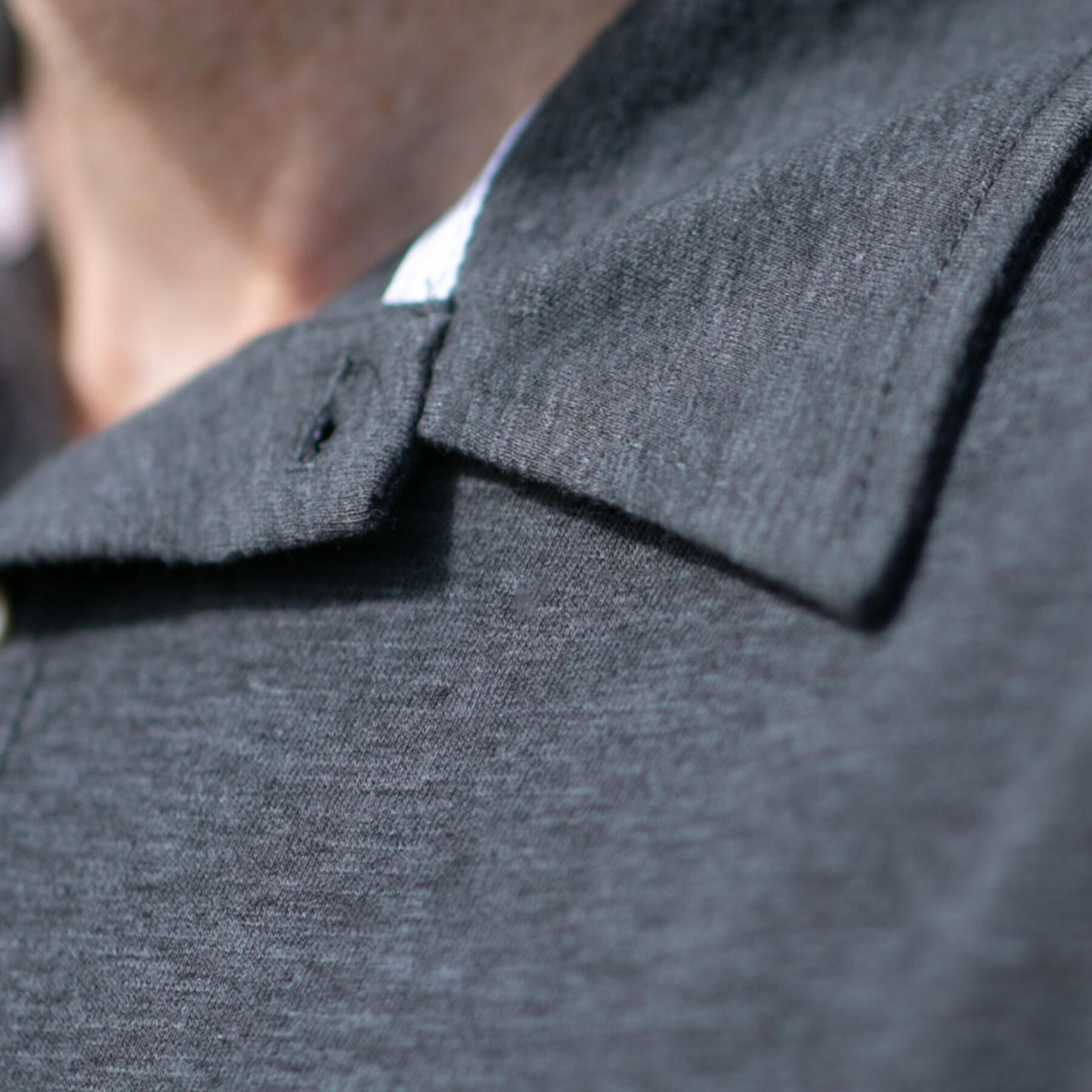 gustin twisted yarn polo - charcoal
