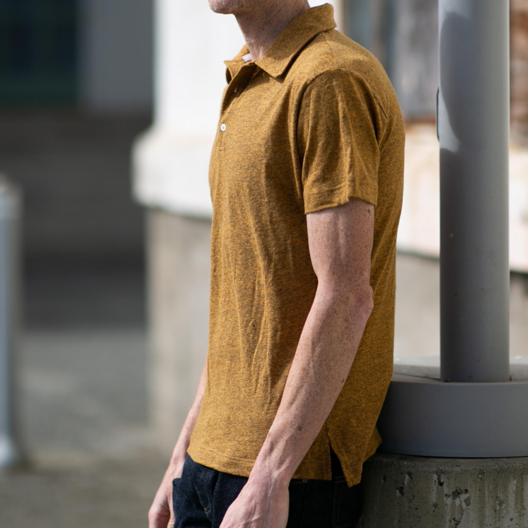 gustin twisted yarn polo - saffron