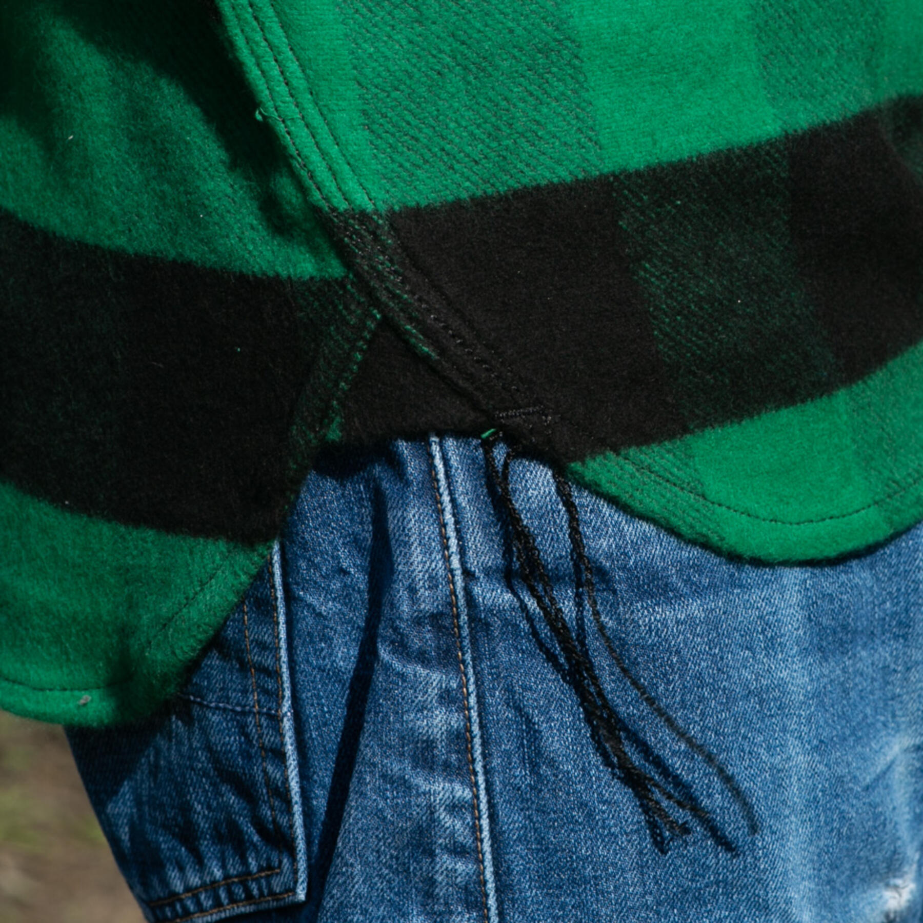gustin #52 selvedge big flannel workshirt - greenxblack