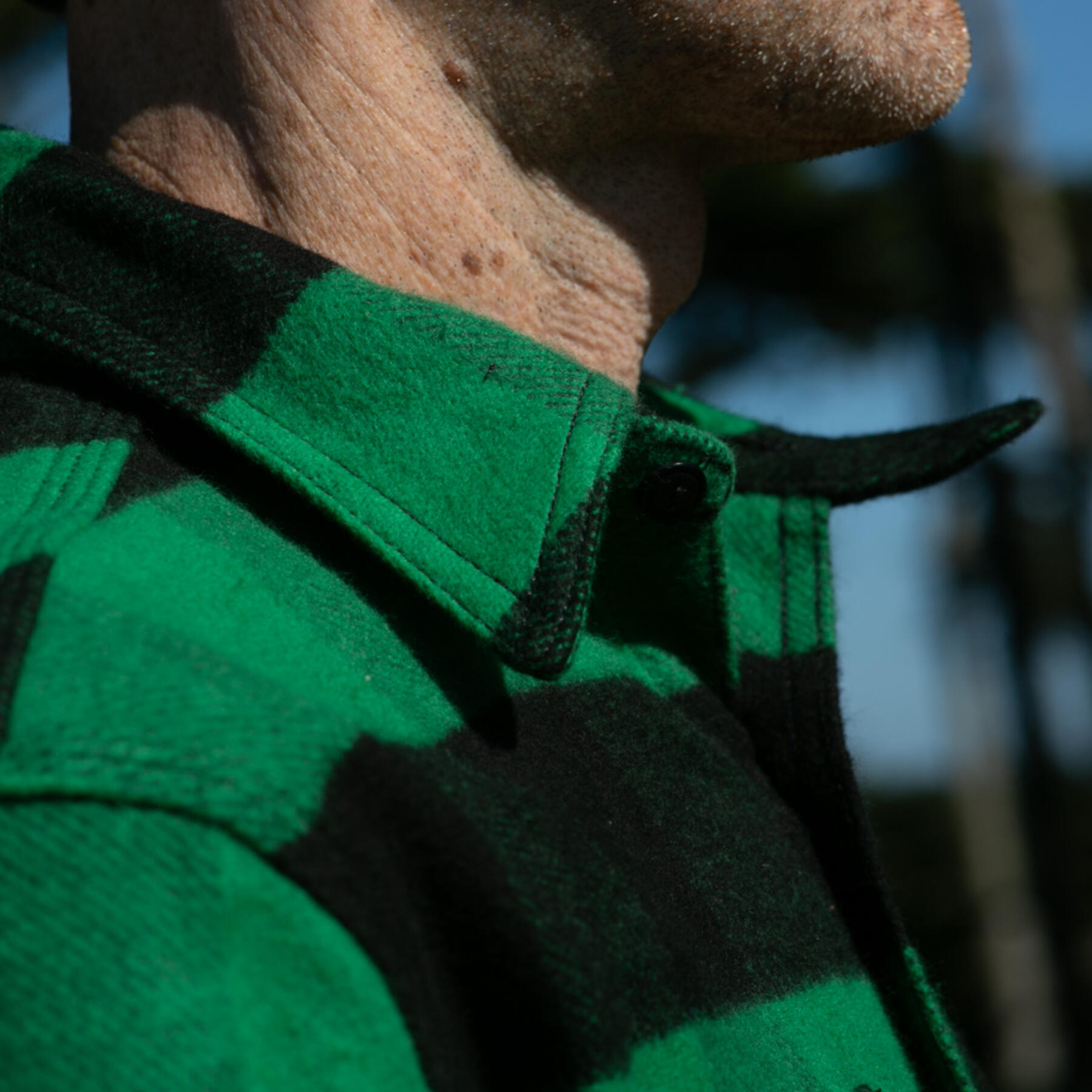 gustin #52 selvedge big flannel workshirt - greenxblack
