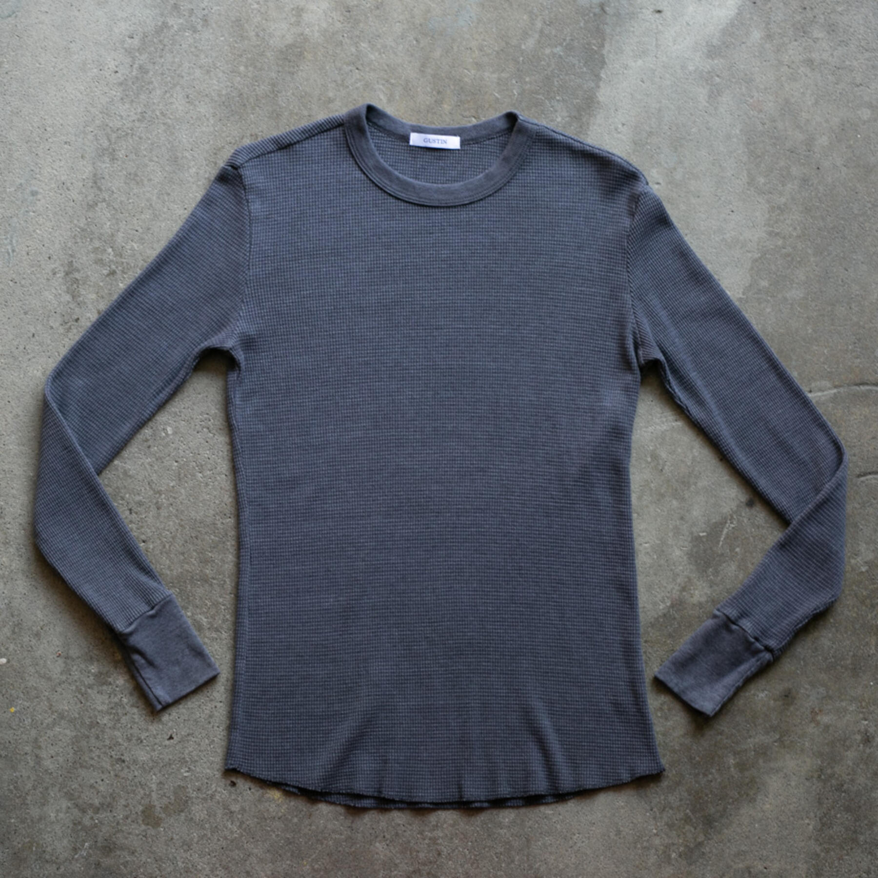 gustin waffle crewneck - titanium