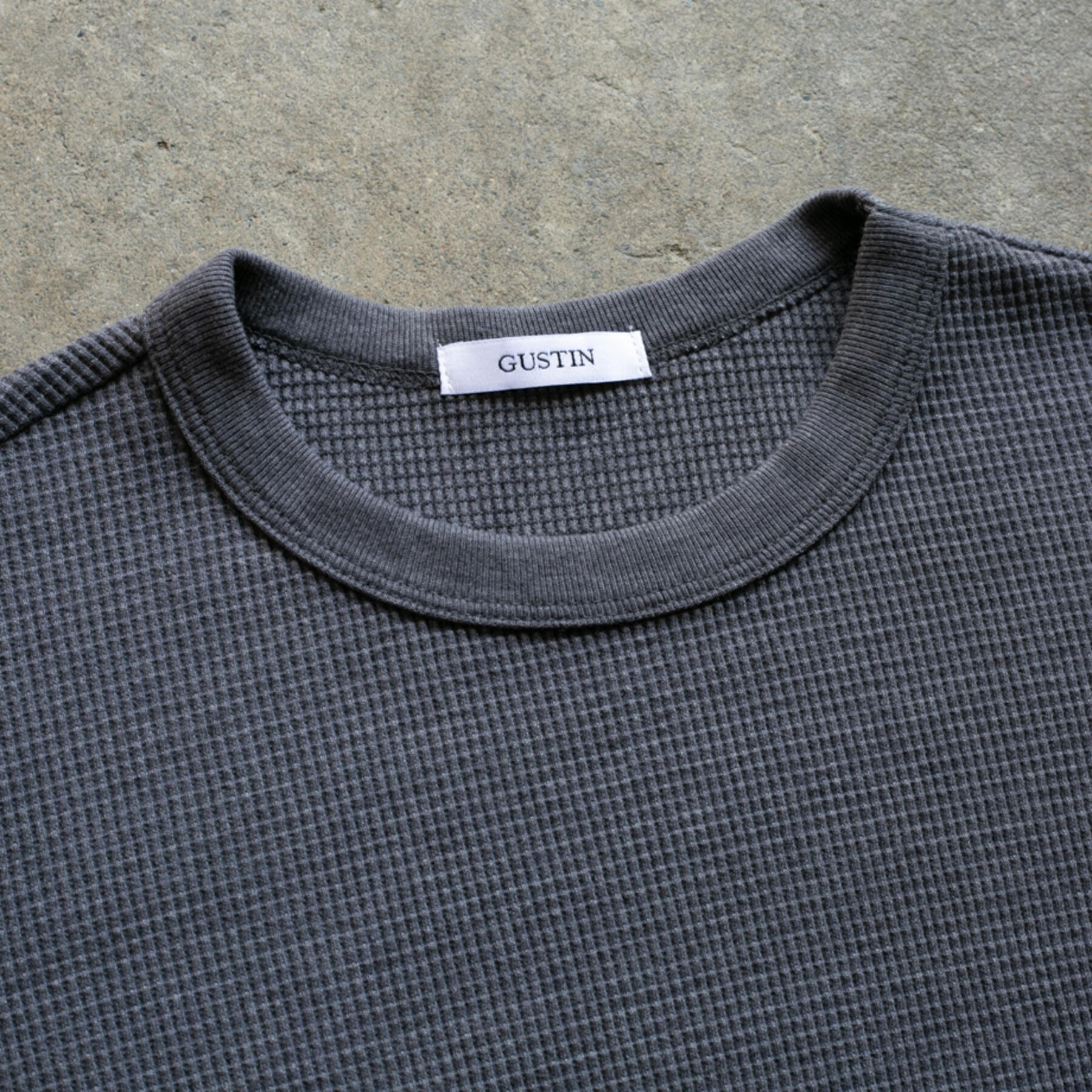 gustin waffle crewneck - titanium