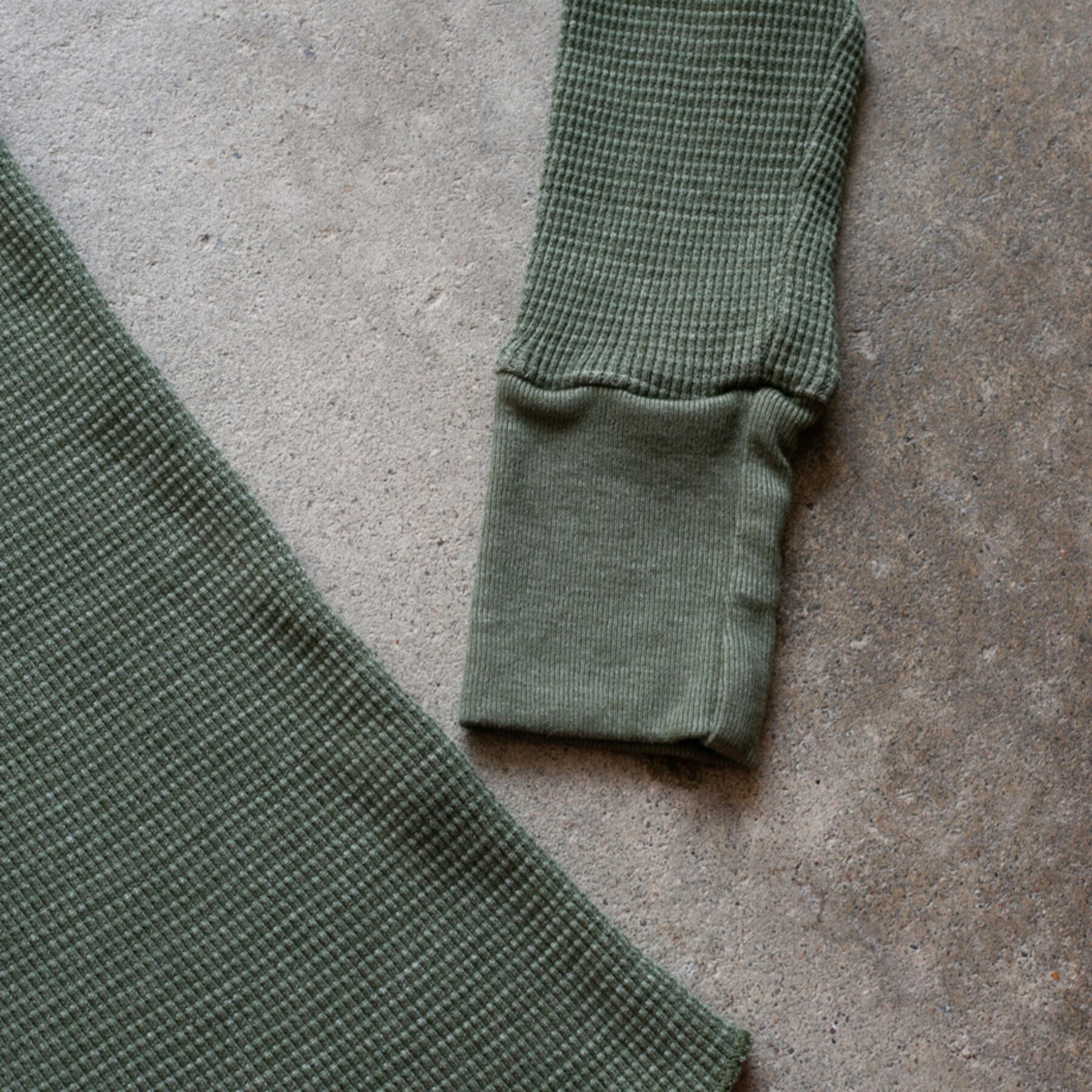 gustin waffle crewneck - olive drab