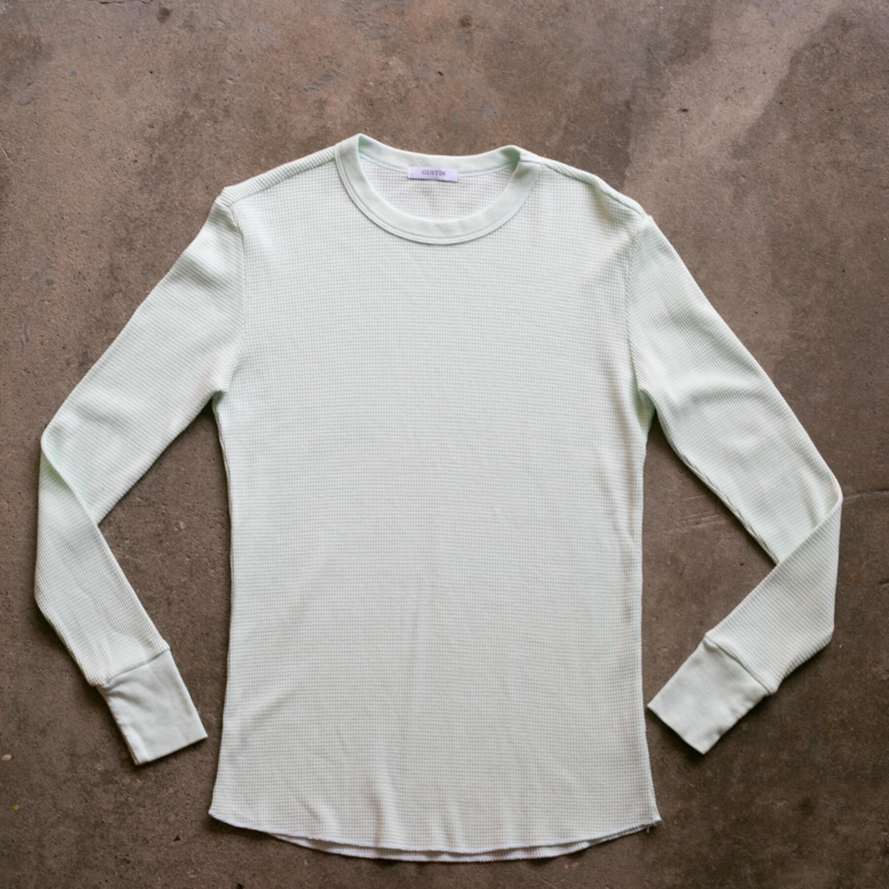 gustin waffle crewneck - mint