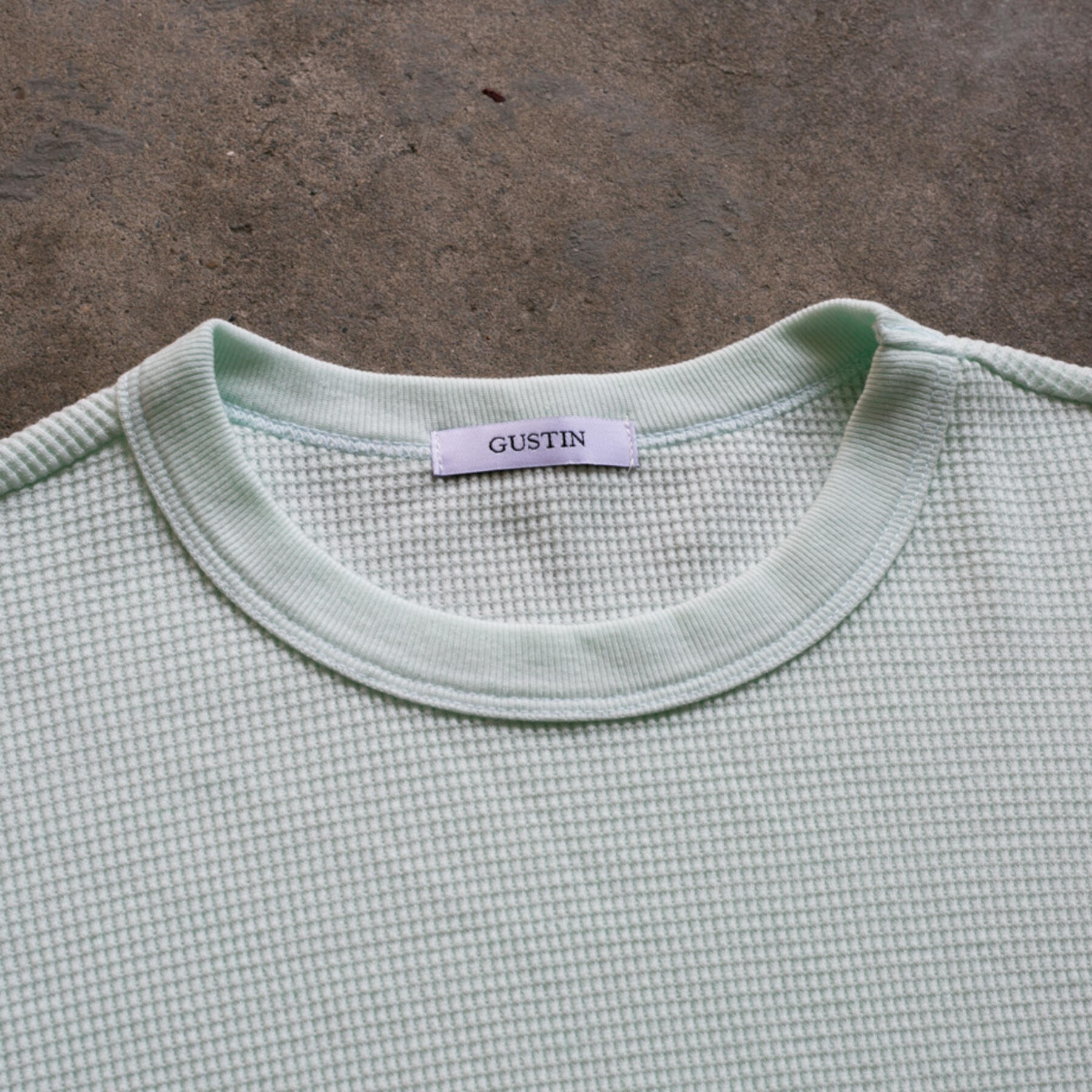 gustin waffle crewneck - mint