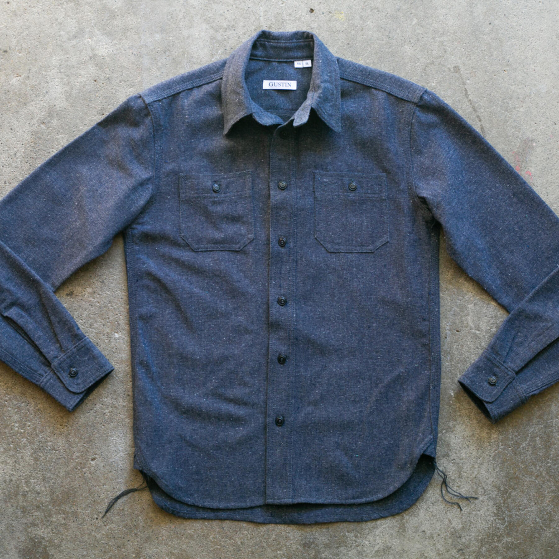 gustin #54 union blue wool workshirt