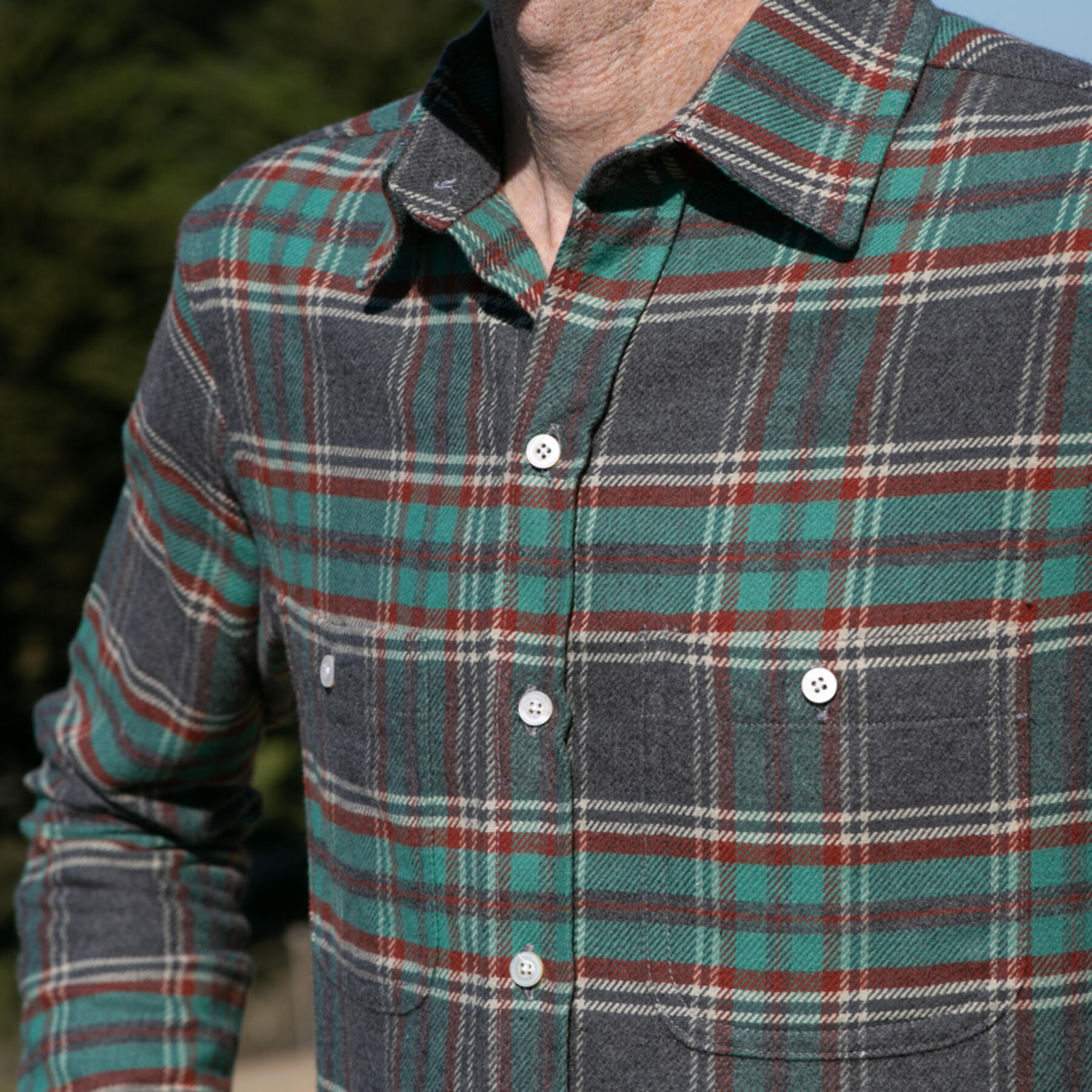 gustin #789 ultrasoft retro flannel - charcoalxemerald