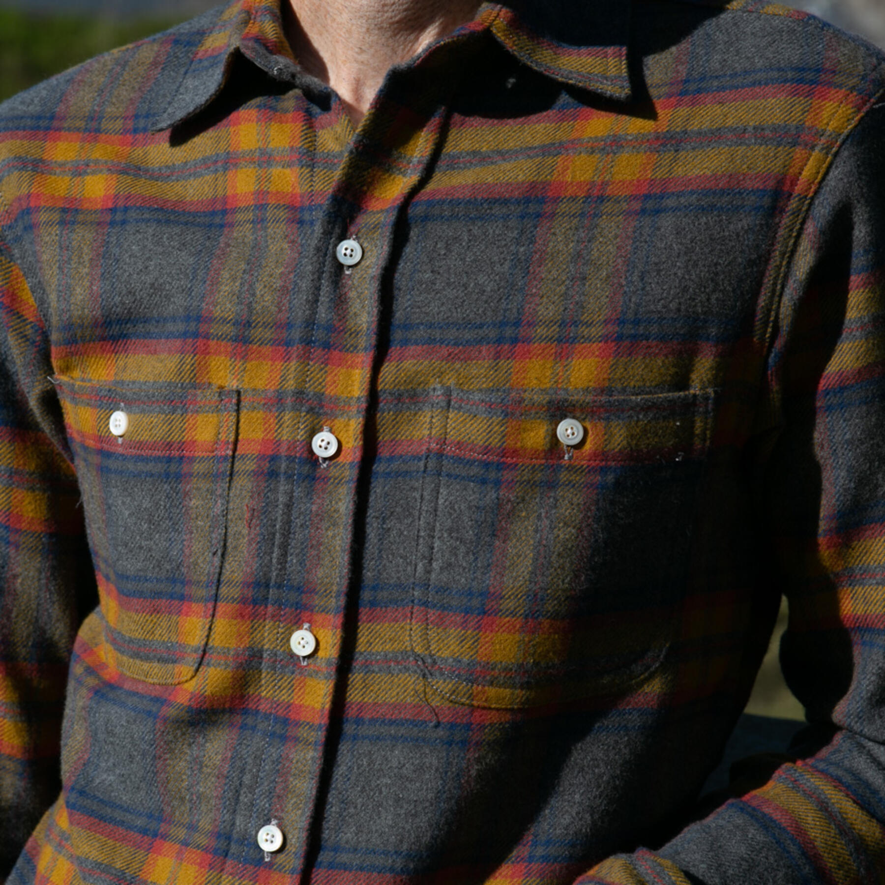 gustin #788 ultrasoft retro flannel - charcoalxpumpkin