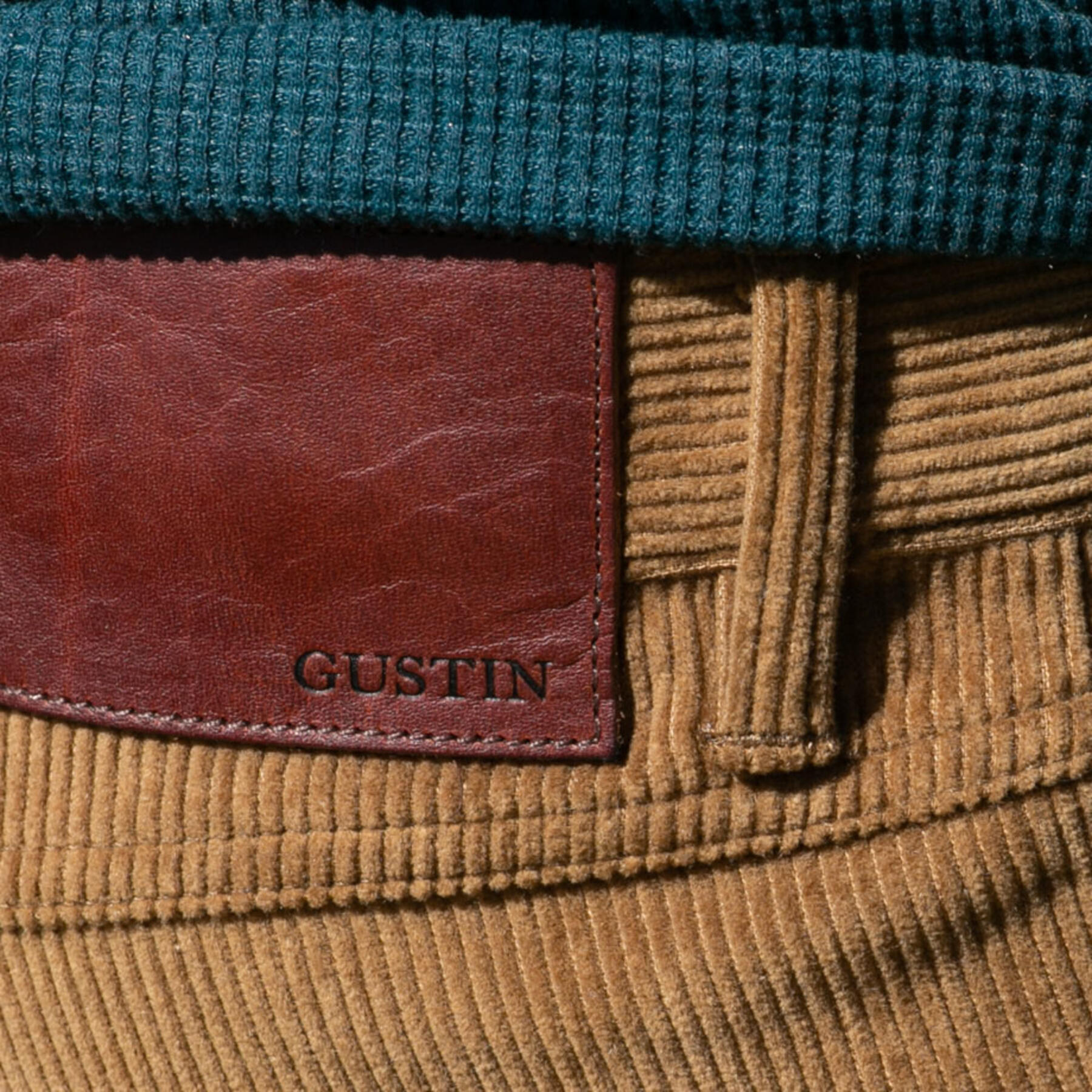 gustin #50 wide wale corduroy 5 pocket - vintage brown