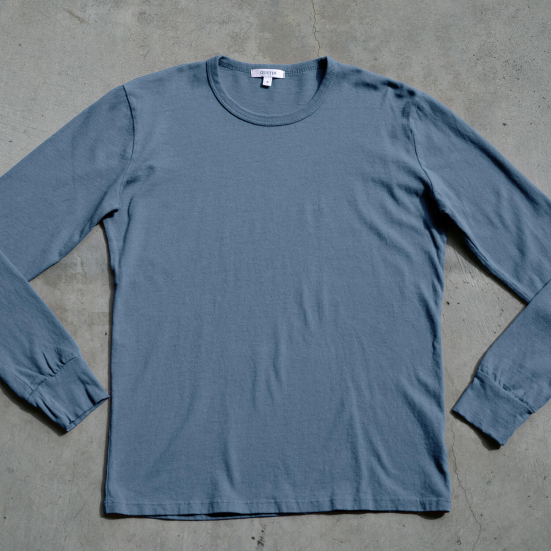 gustin long sleeve heavyweight pigment dye t-shirt 3 pack (oatmeal, faded rose, ocean)