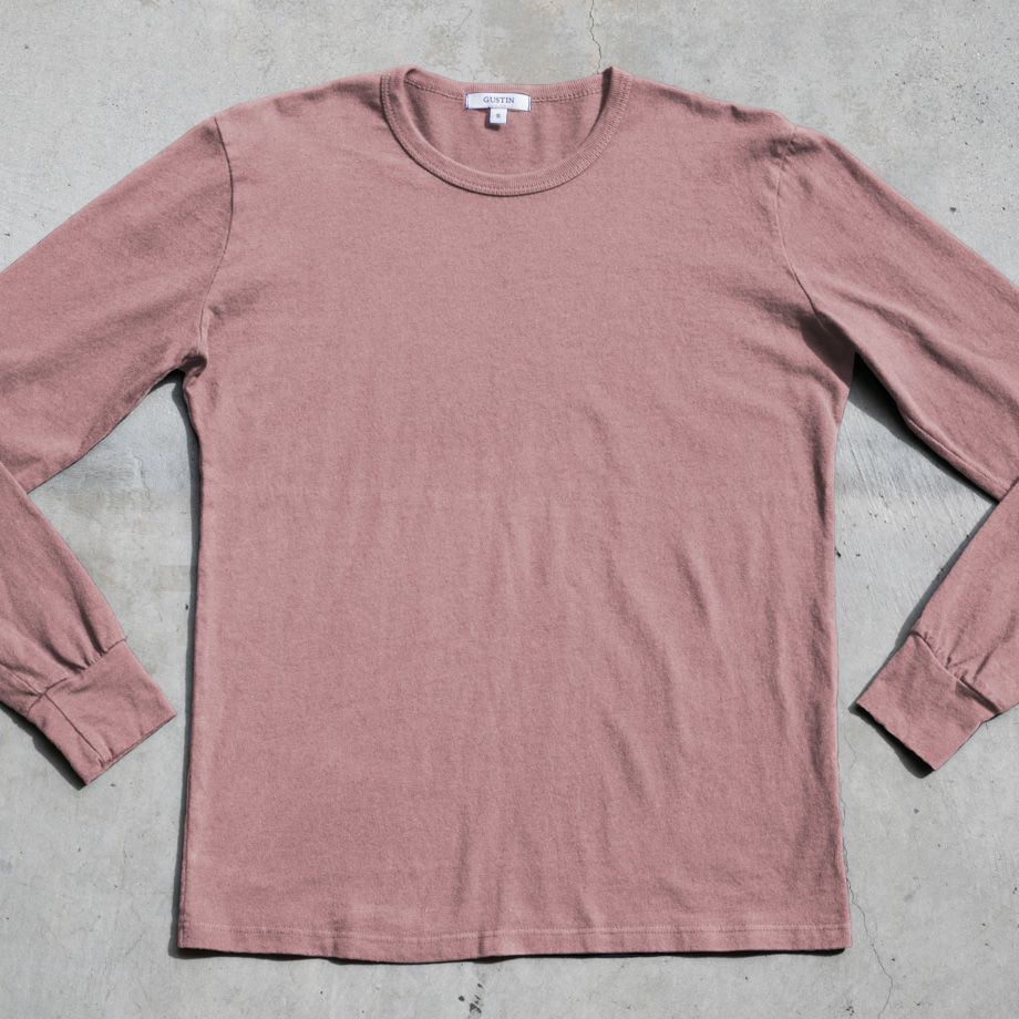 Long Sleeve Heavyweight Pigment Dye T-Shirt 2 Pack (Faded Rose)