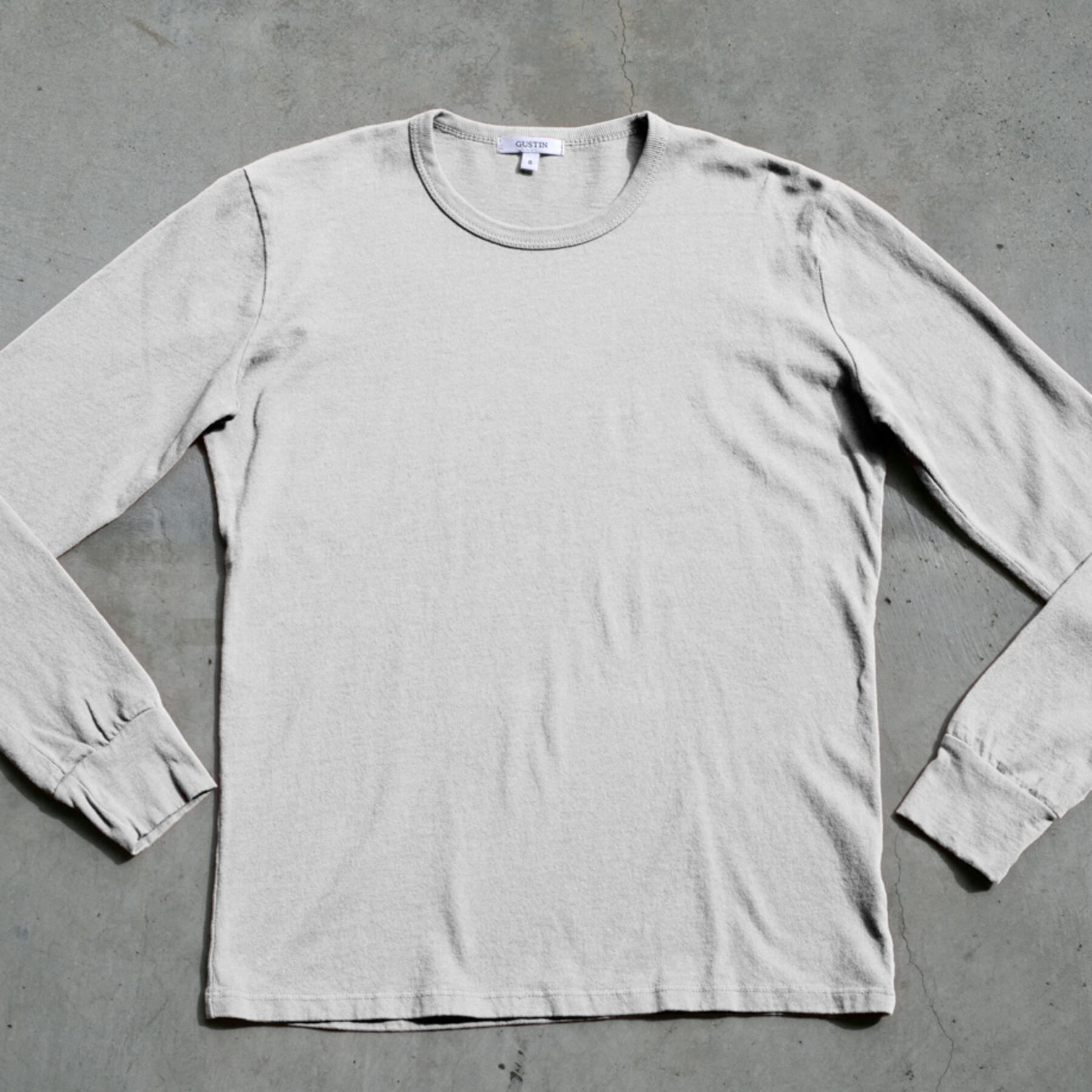 gustin long sleeve heavyweight pigment dye t-shirt 2 pack (oatmeal)