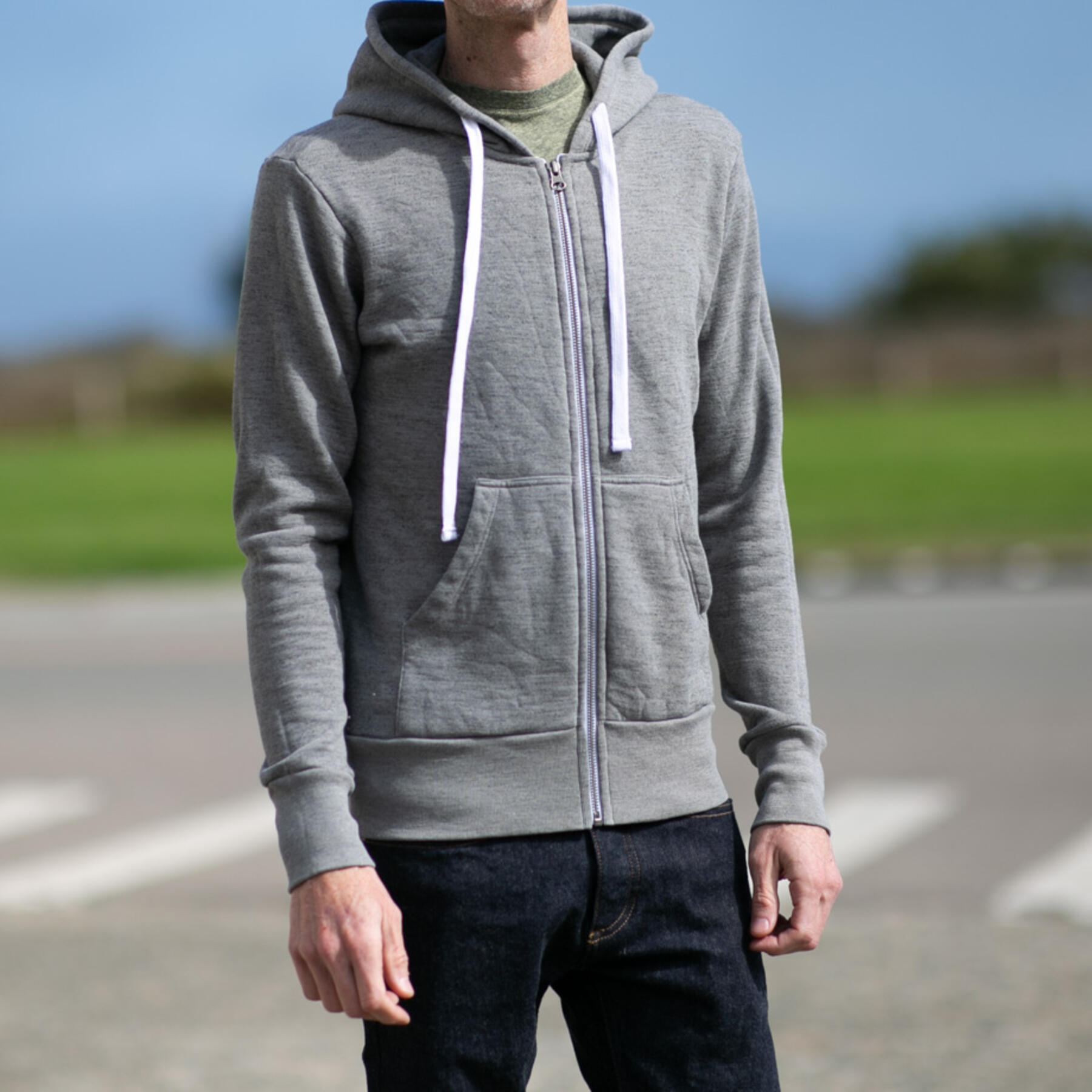 gustin twisted yarn fleece zip hoodie - putty