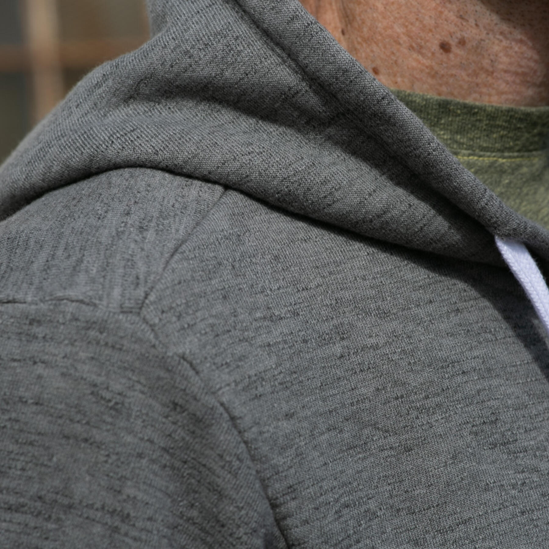 gustin twisted yarn fleece zip hoodie - putty