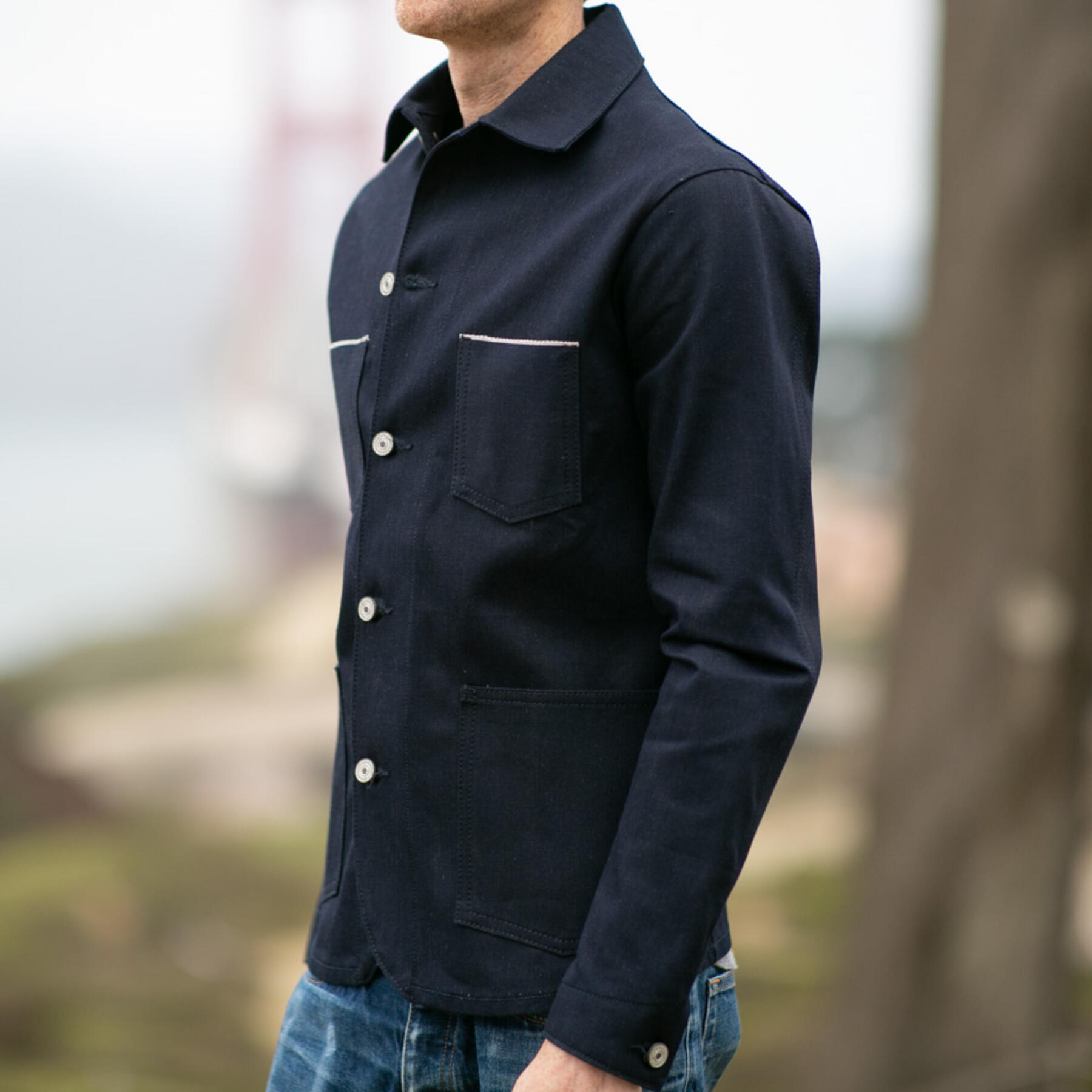 gustin #2 engineer jacket - cone bluexblack