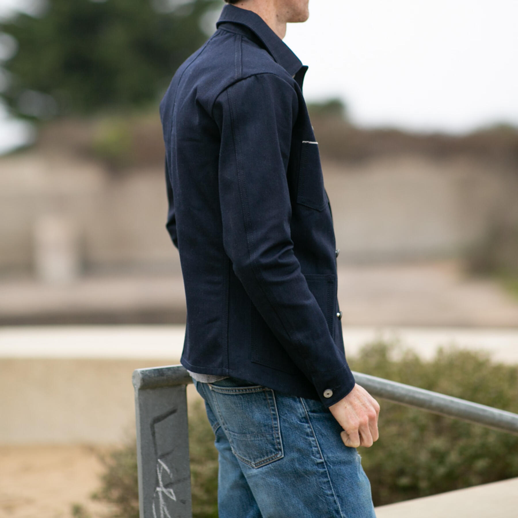 gustin #2 engineer jacket - cone bluexblack
