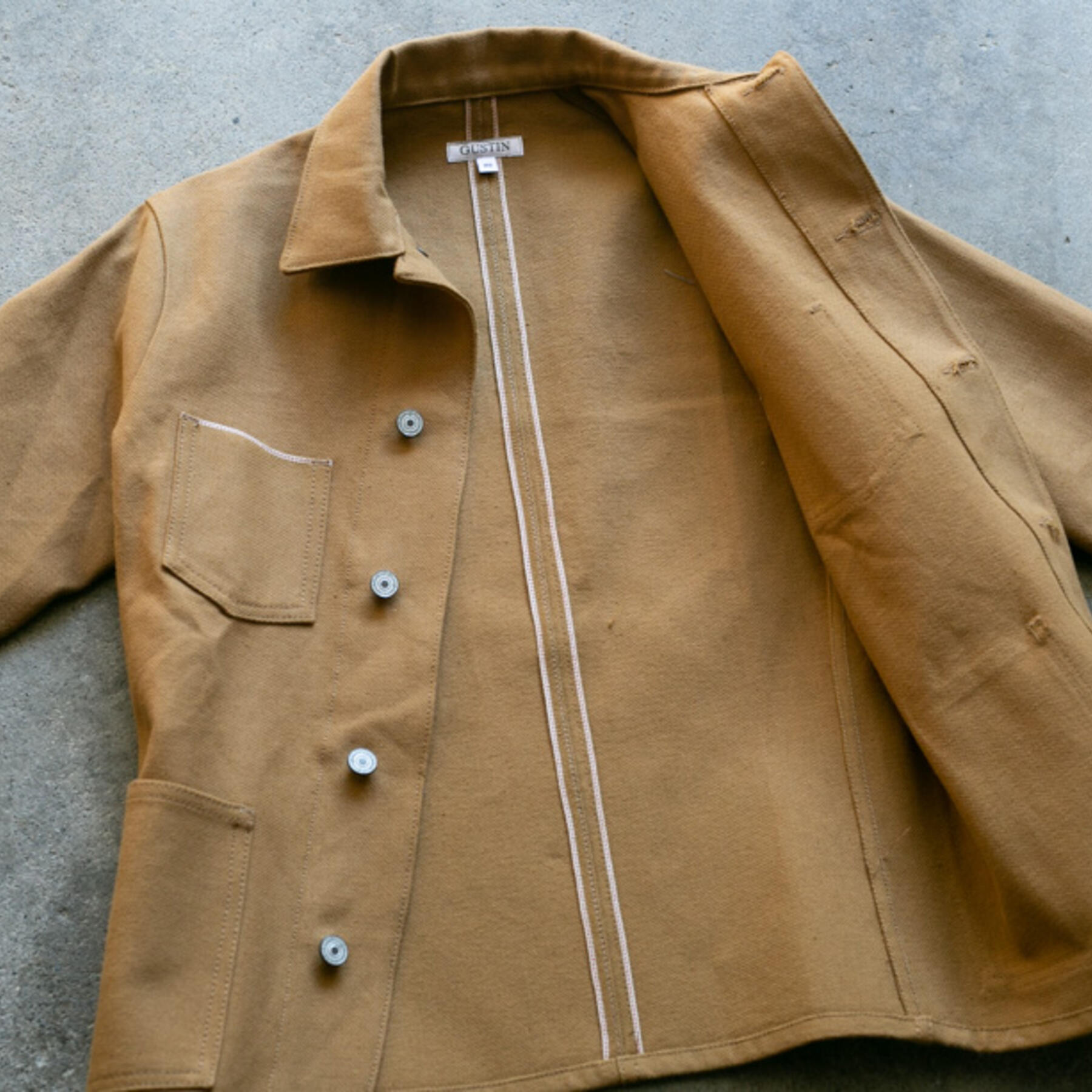 gustin #3 engineer jacket - honey brown selvedge duck