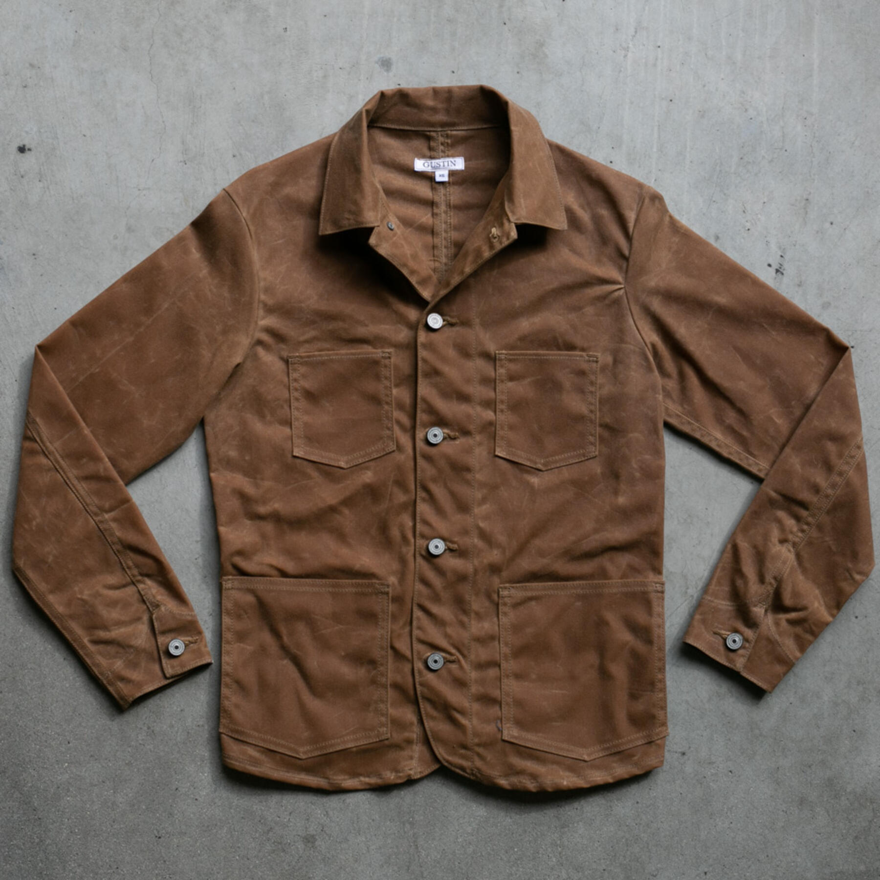 gustin #4 engineer jacket - waxed brown