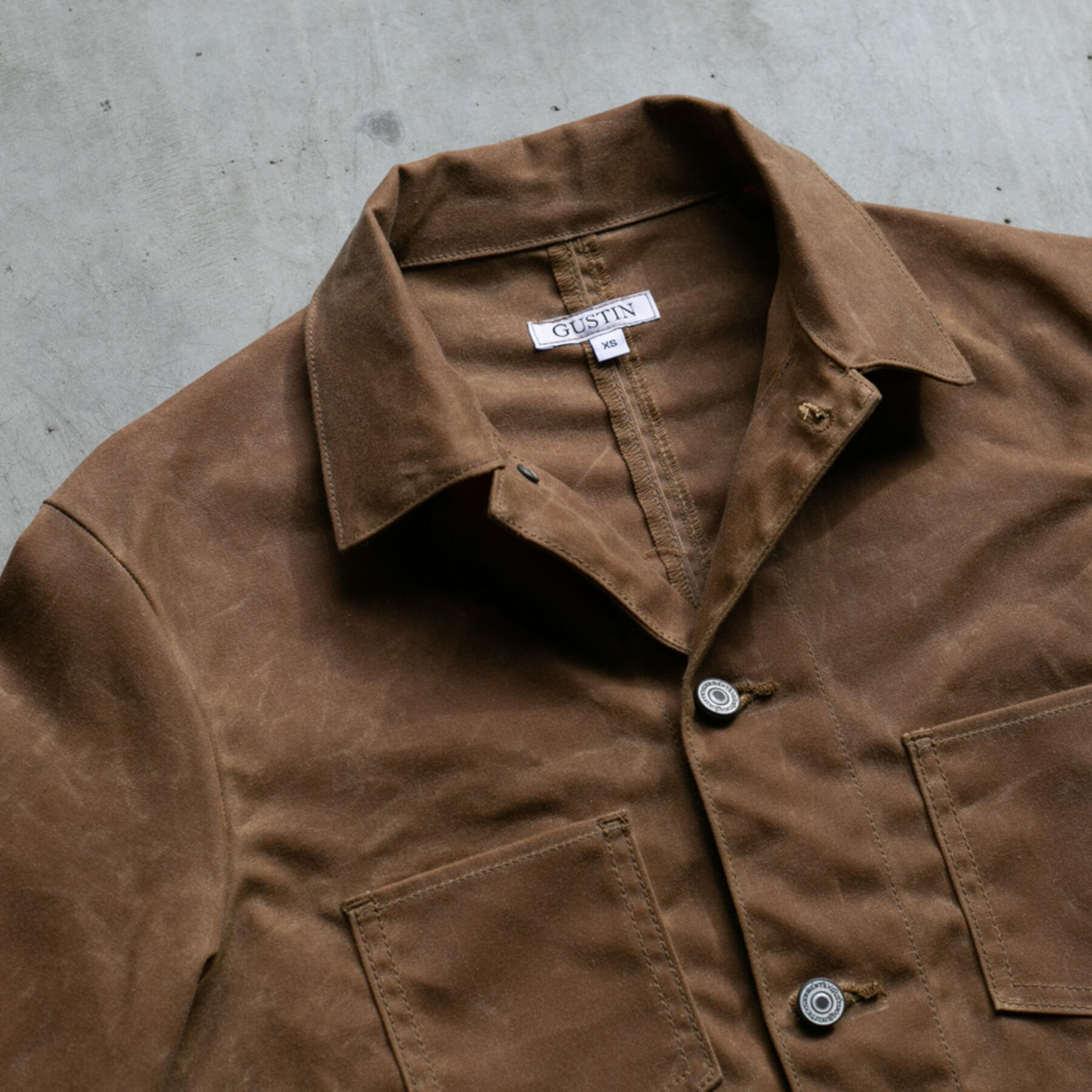 gustin #4 engineer jacket - waxed brown