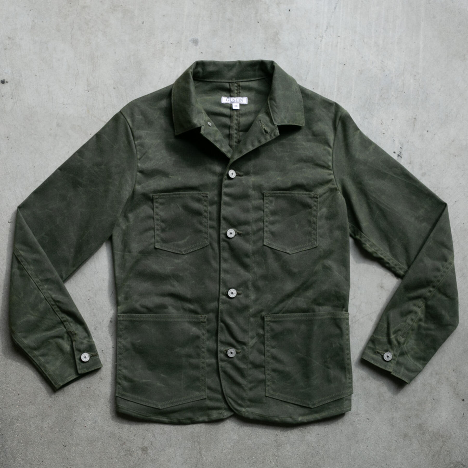 gustin #5 engineer jacket - waxed olive