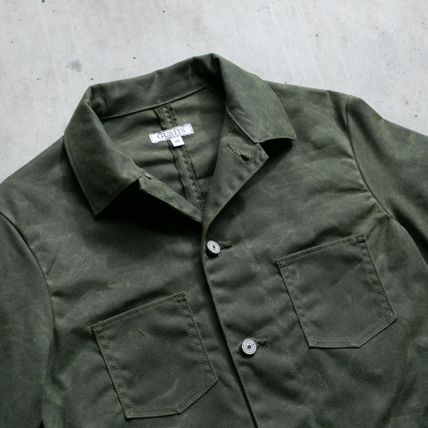 gustin #5 engineer jacket - waxed olive
