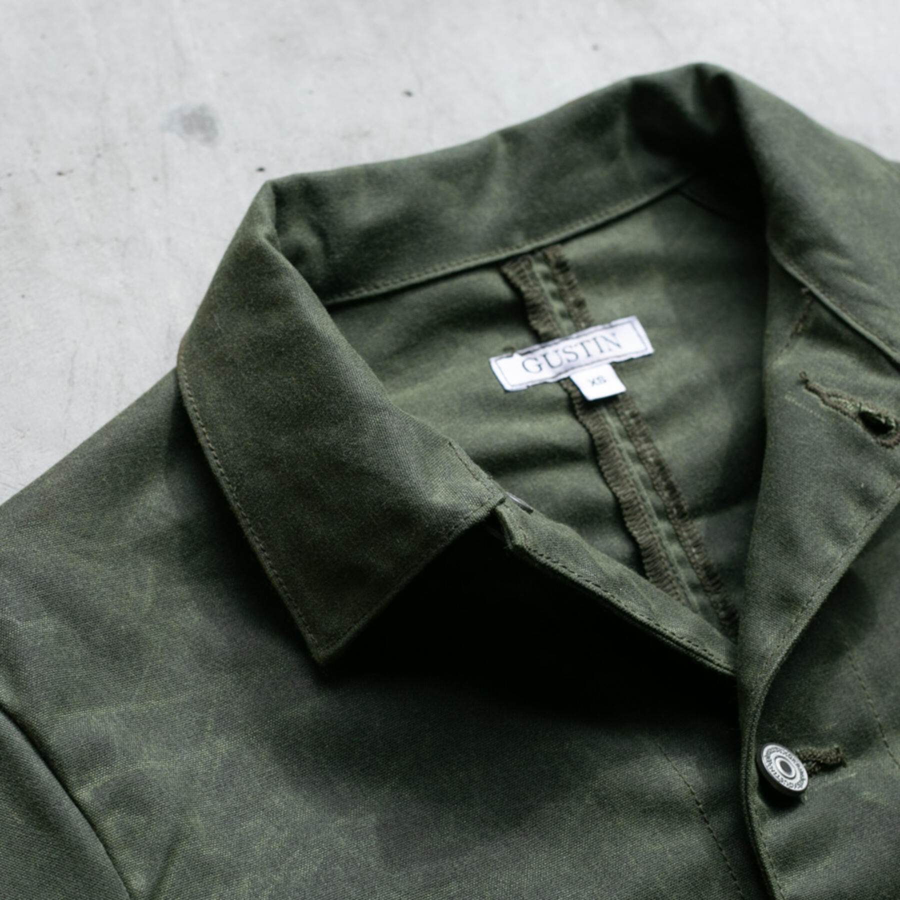 gustin #5 engineer jacket - waxed olive