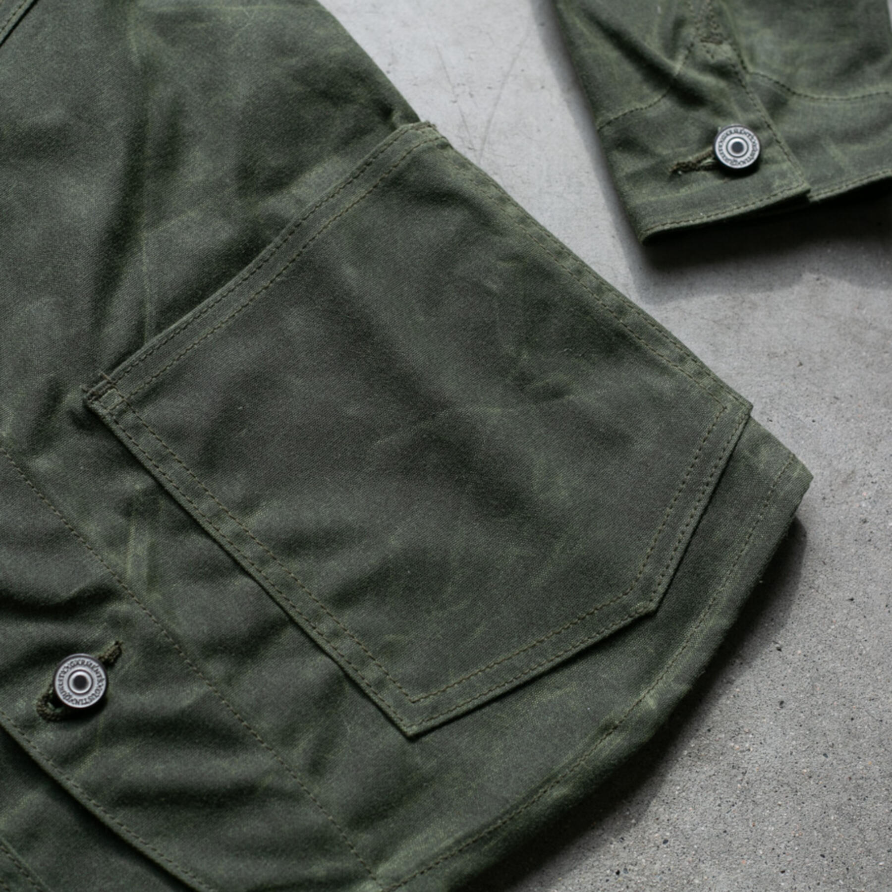 gustin #5 engineer jacket - waxed olive