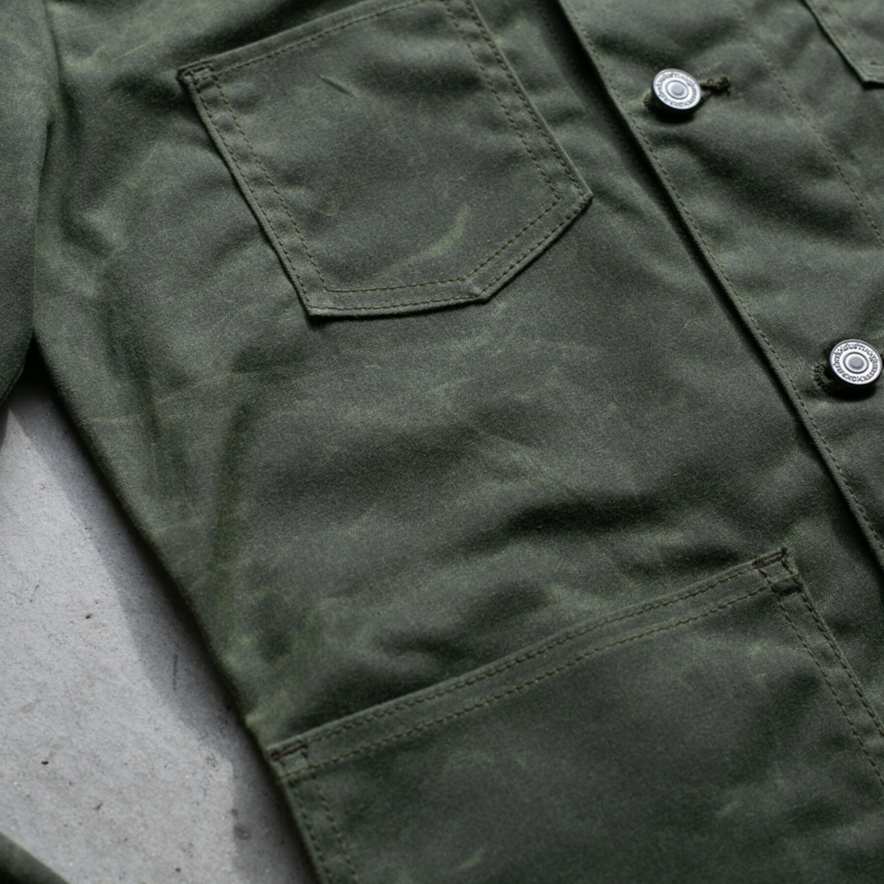 gustin #5 engineer jacket - waxed olive