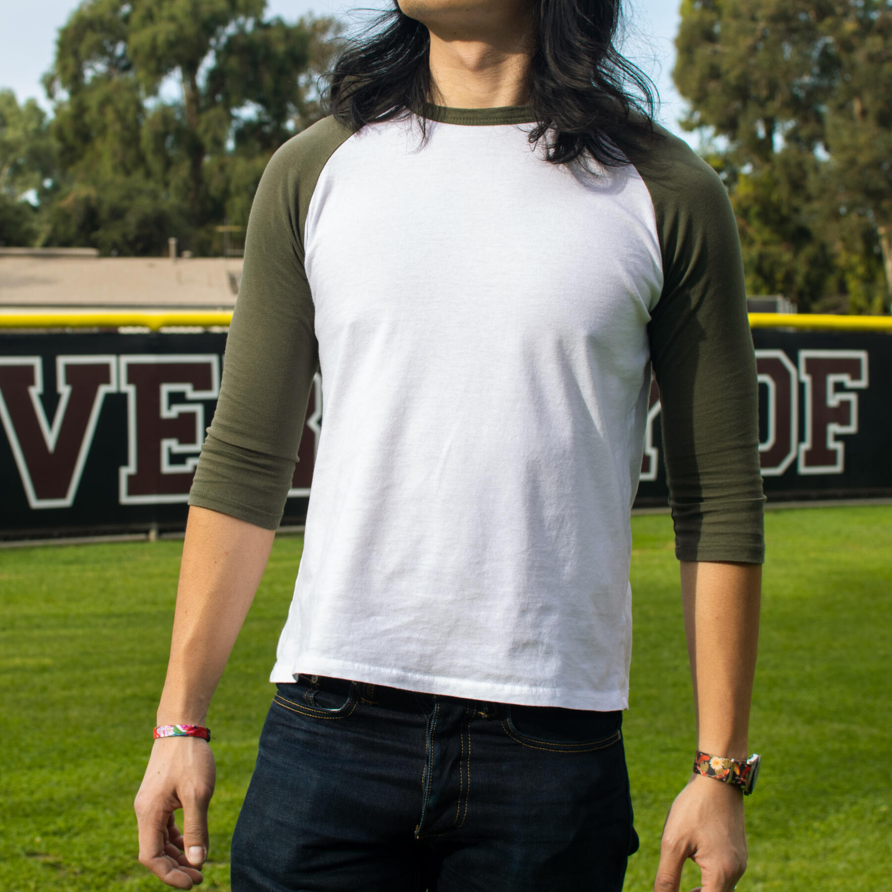 gustin baseball tee white-green