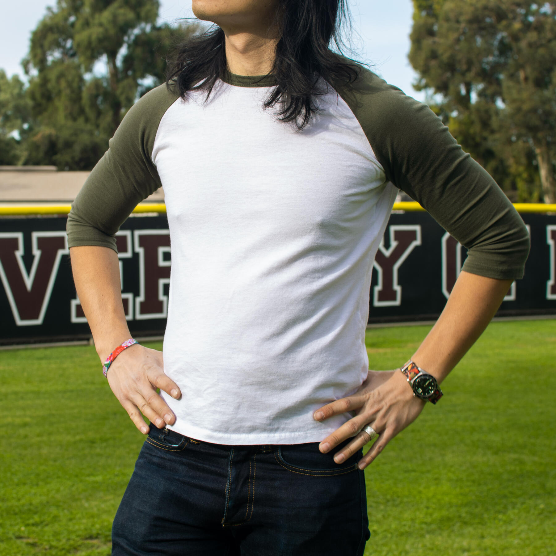 gustin baseball tee white-green