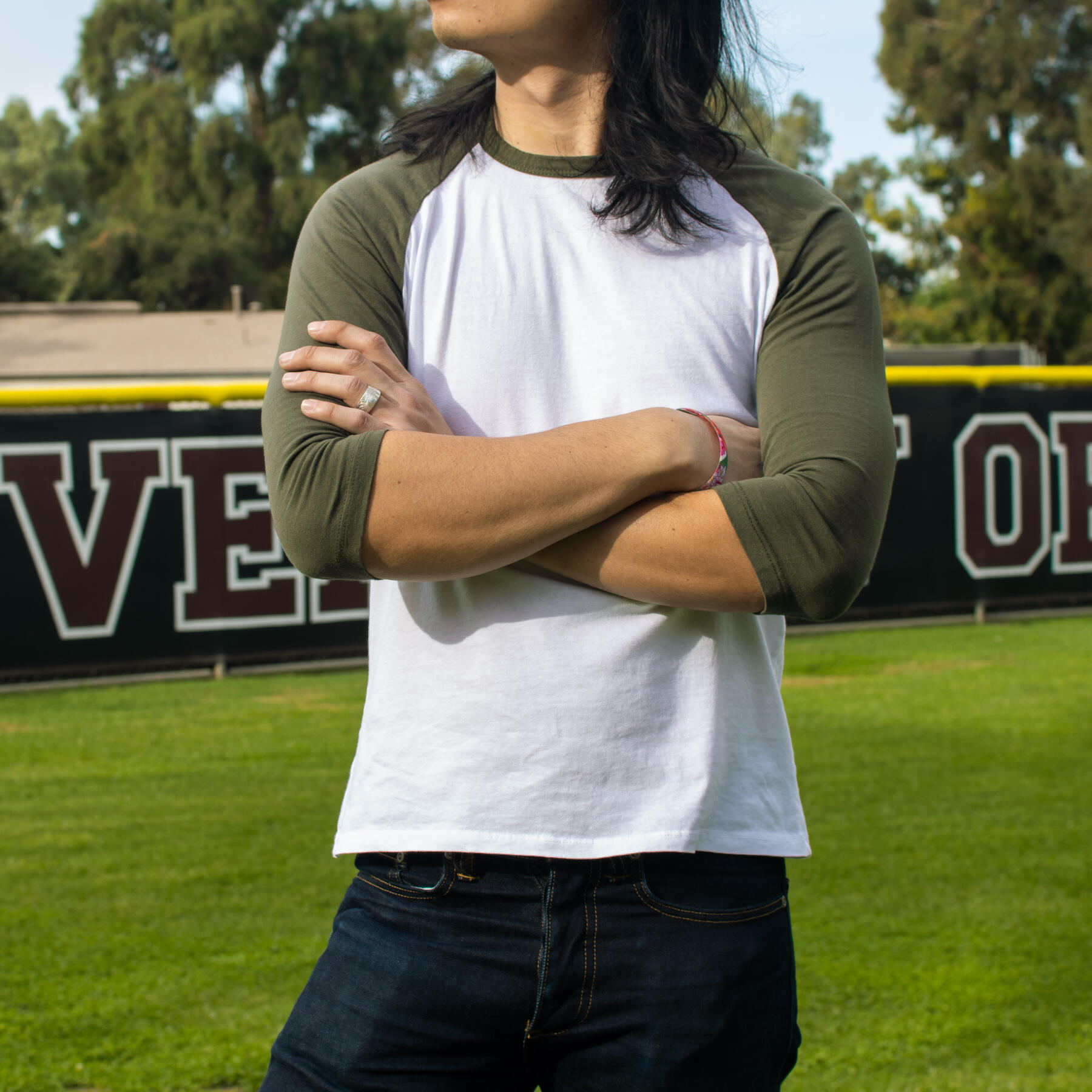 gustin baseball tee white-green
