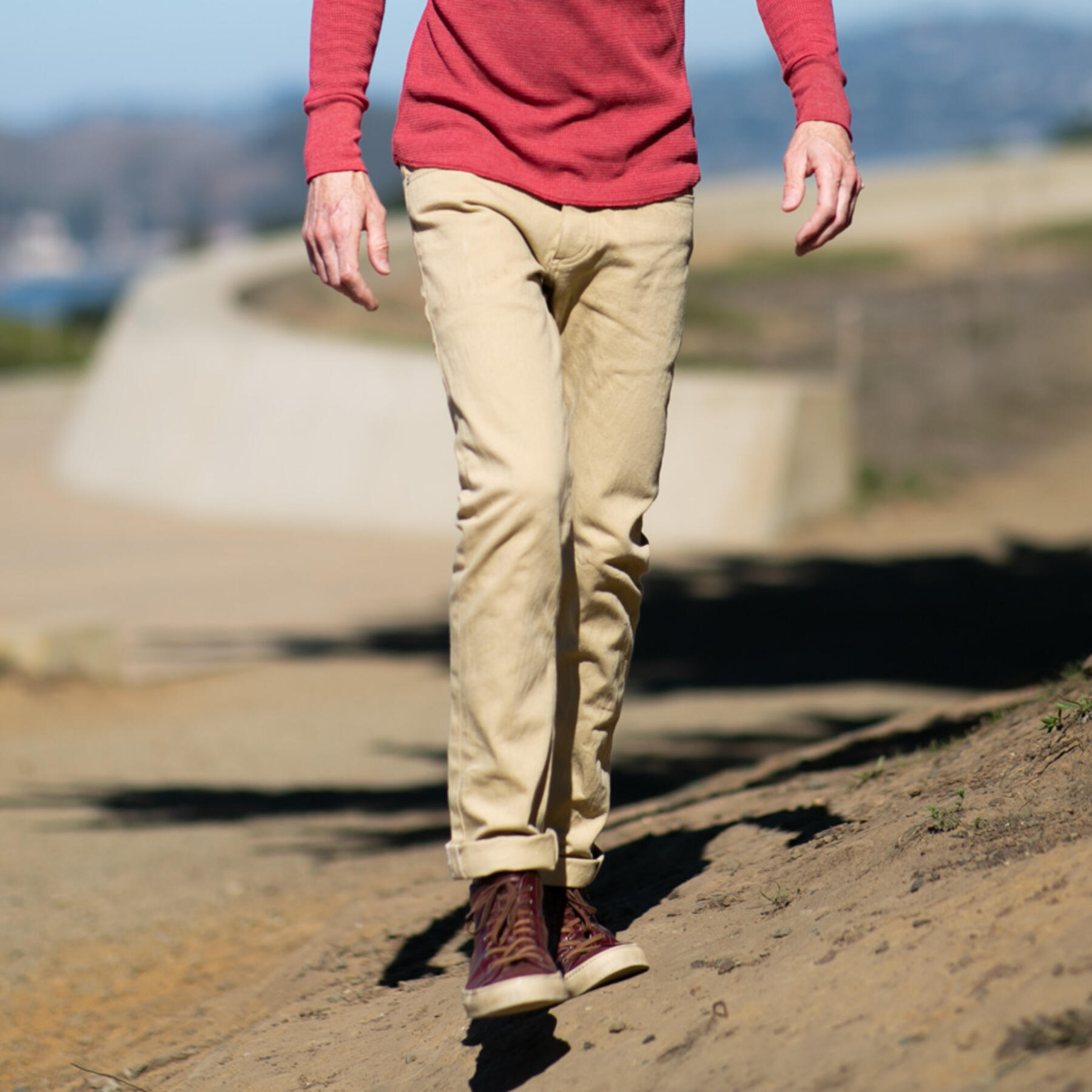 gustin #497 4 way stretch selvedge - brown