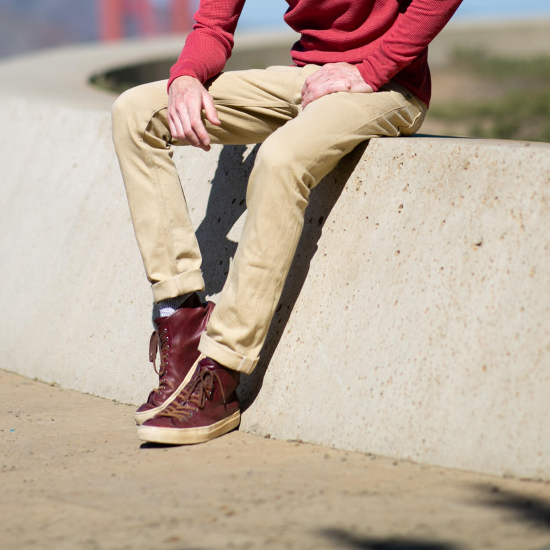 gustin #497 4 way stretch selvedge - brown