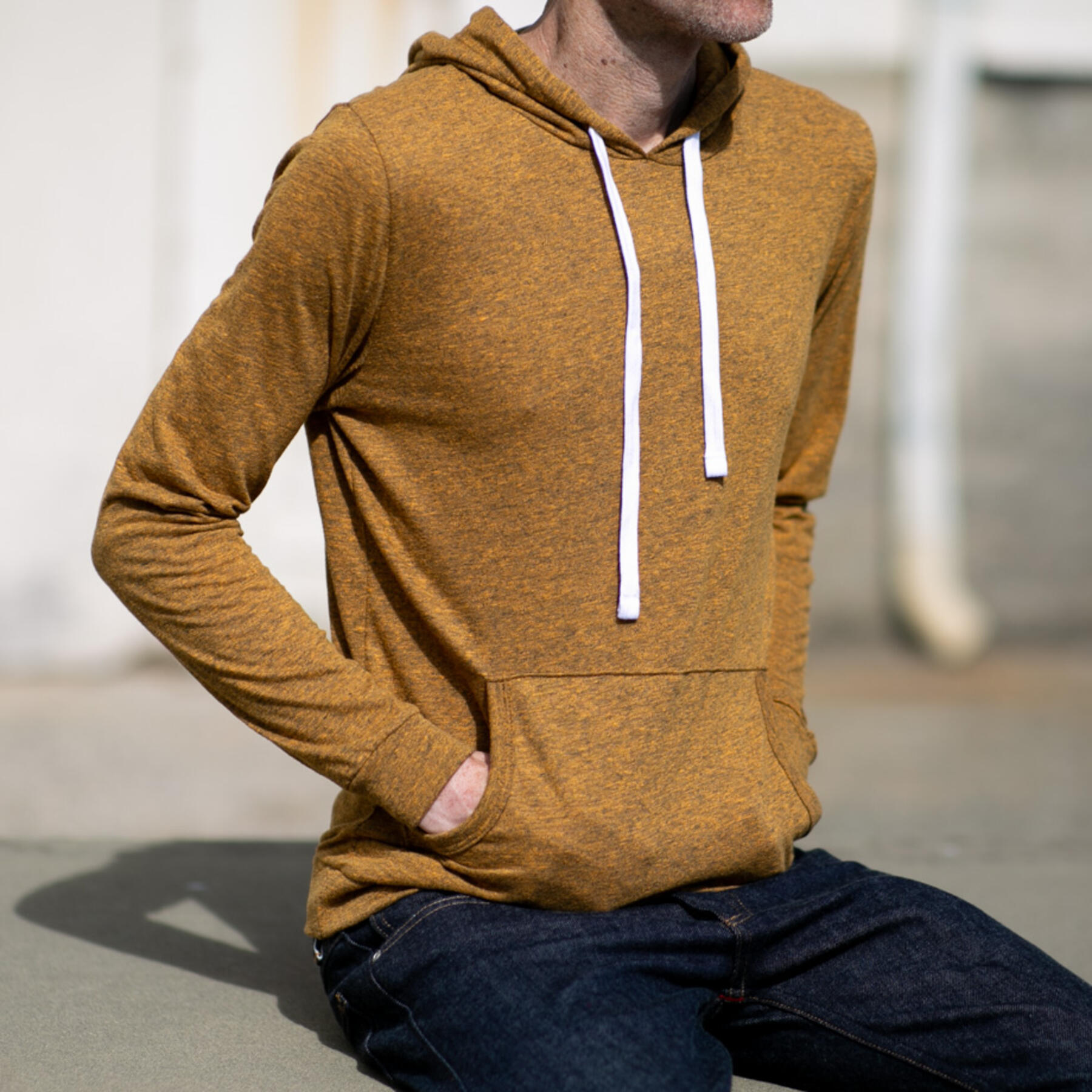 gustin twisted yarn hoodie - saffron