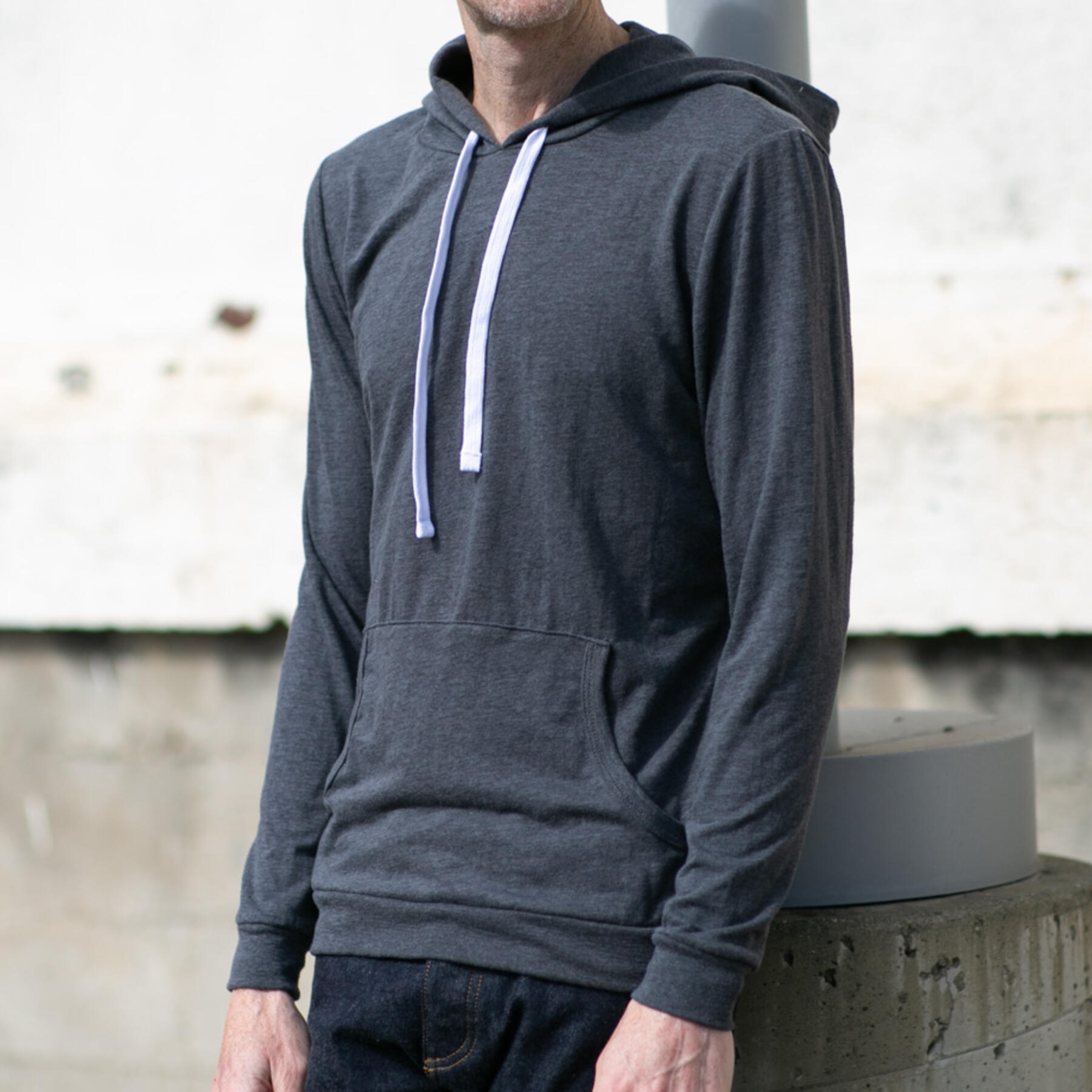 gustin twisted yarn hoodie - charcoal