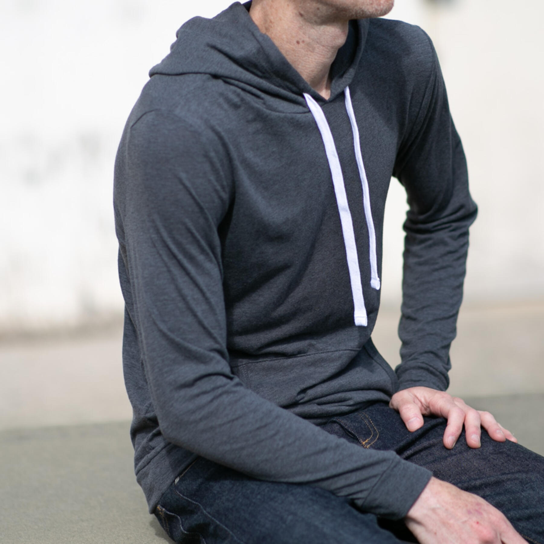 gustin twisted yarn hoodie - charcoal