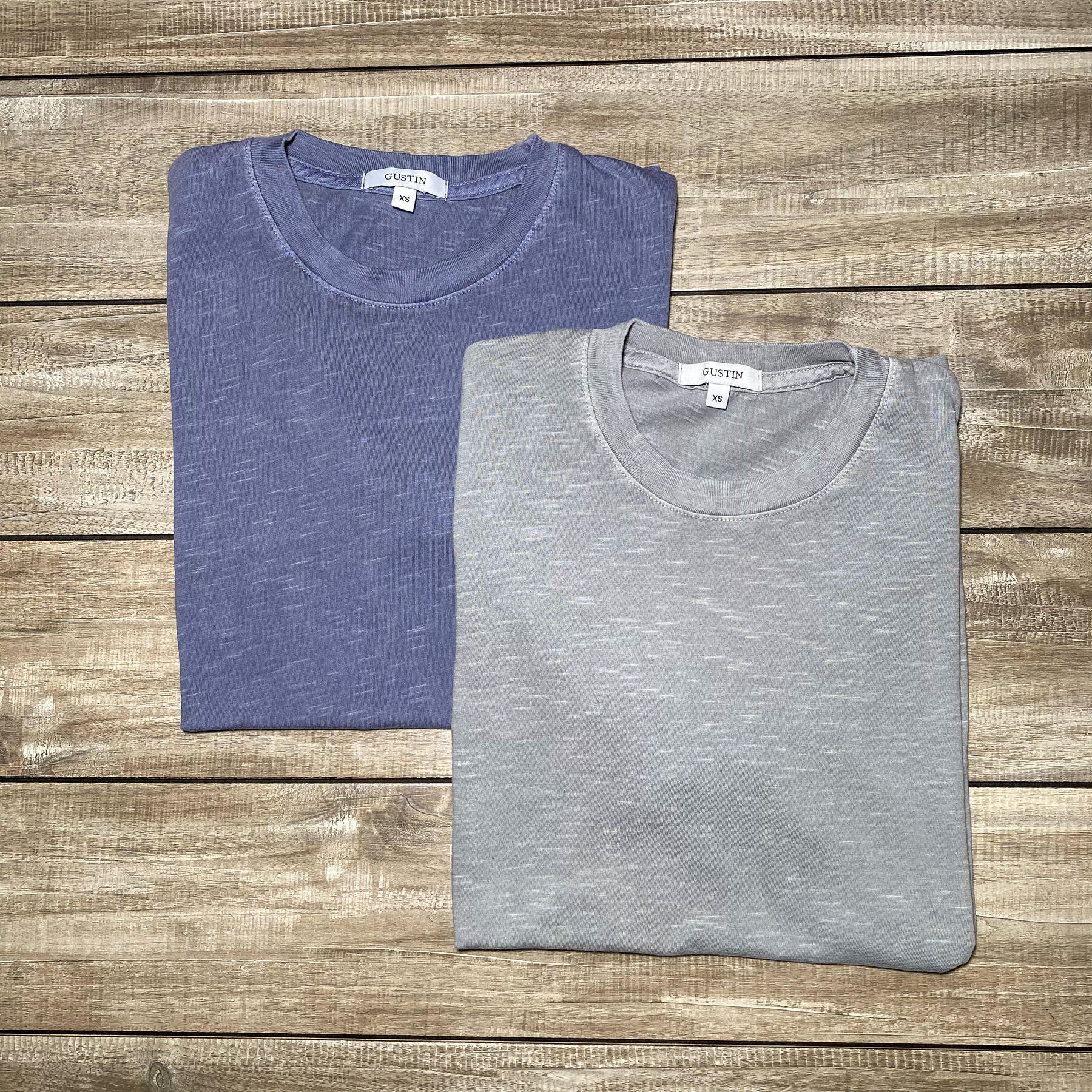 gustin slub t-shirt 2 pack (aquamarine, faded grey)