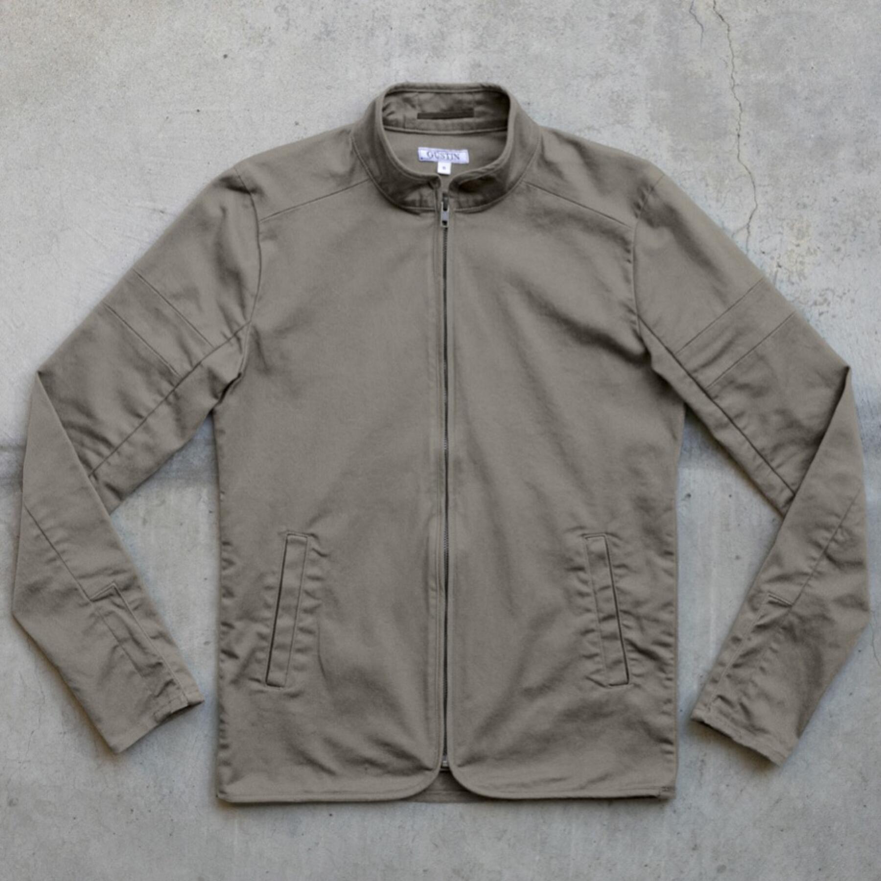 gustin shell jacket - mushroom stretch twill