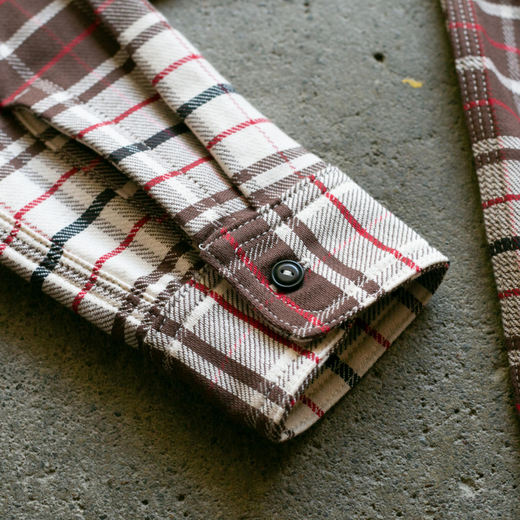 gustin #59 retro selvedge plaid workshirt - brown