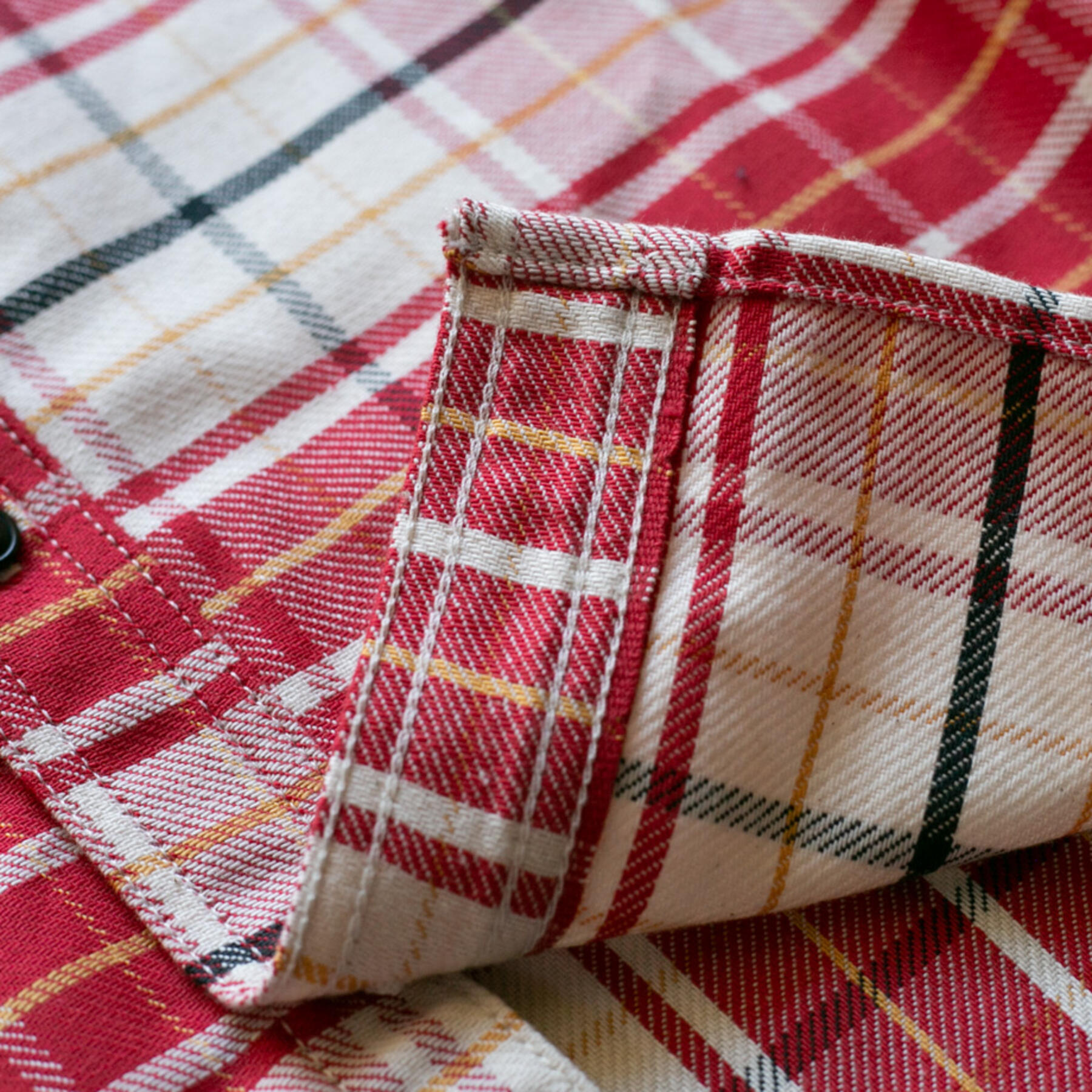 gustin #60 retro selvedge plaid workshirt - red