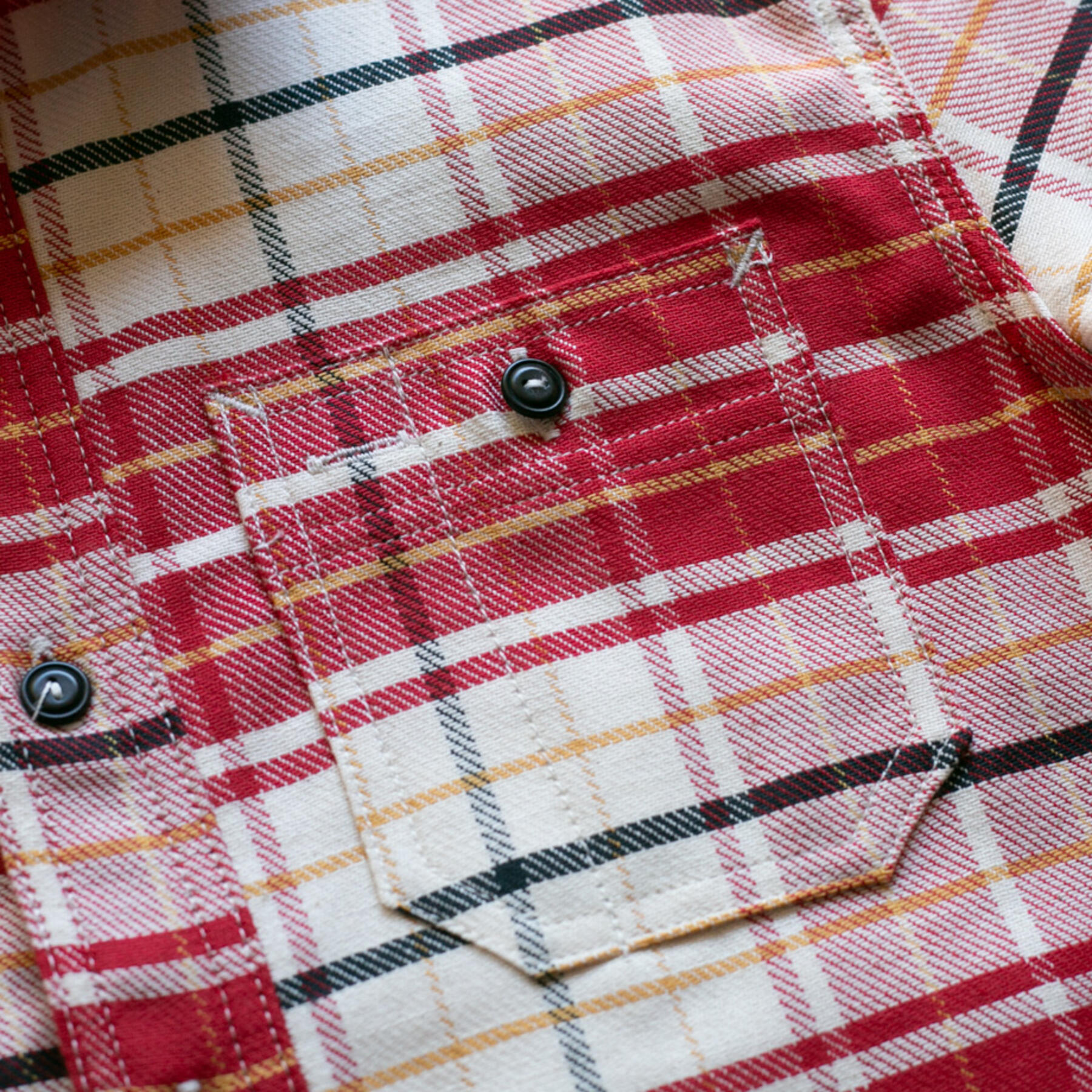 gustin #60 retro selvedge plaid workshirt - red