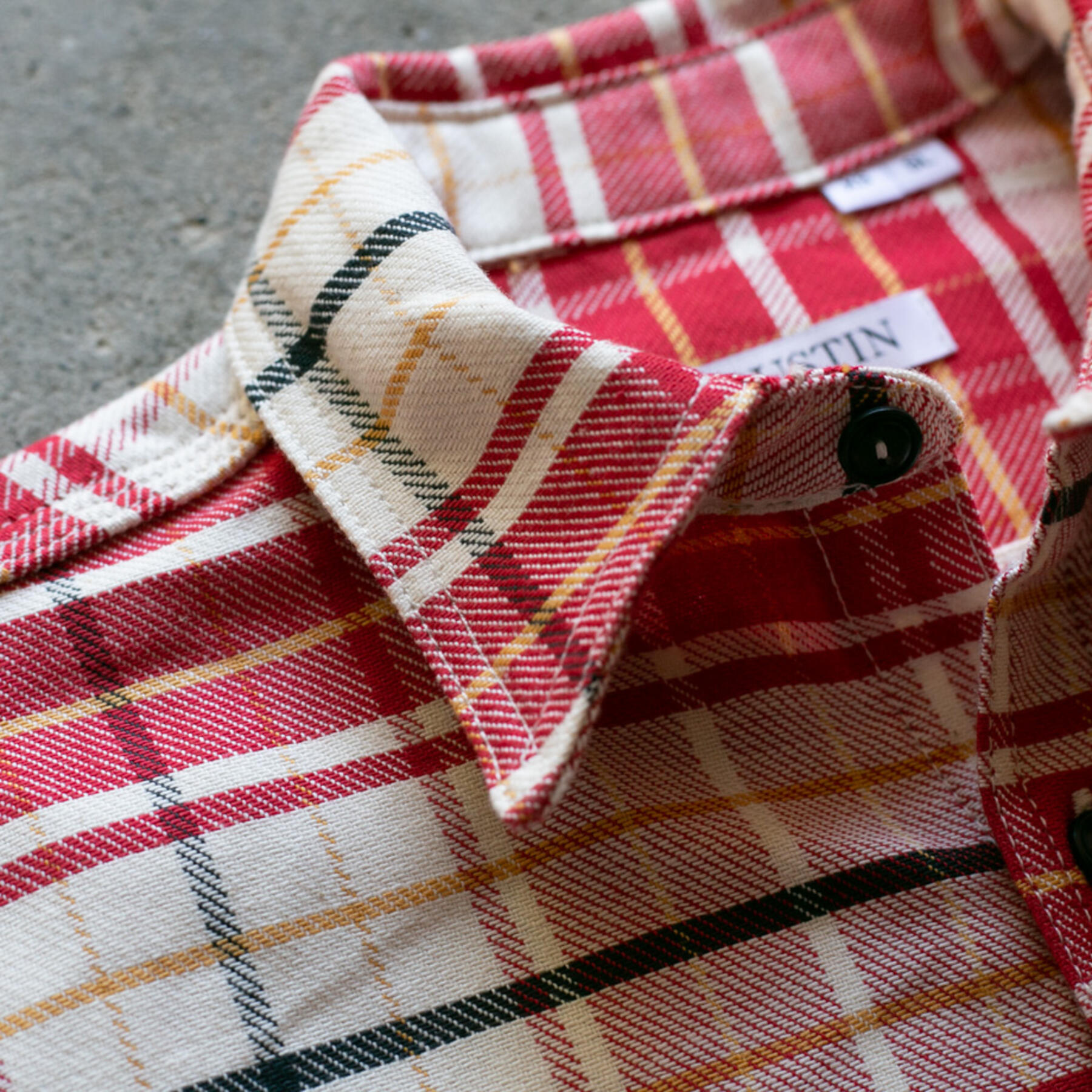 gustin #60 retro selvedge plaid workshirt - red